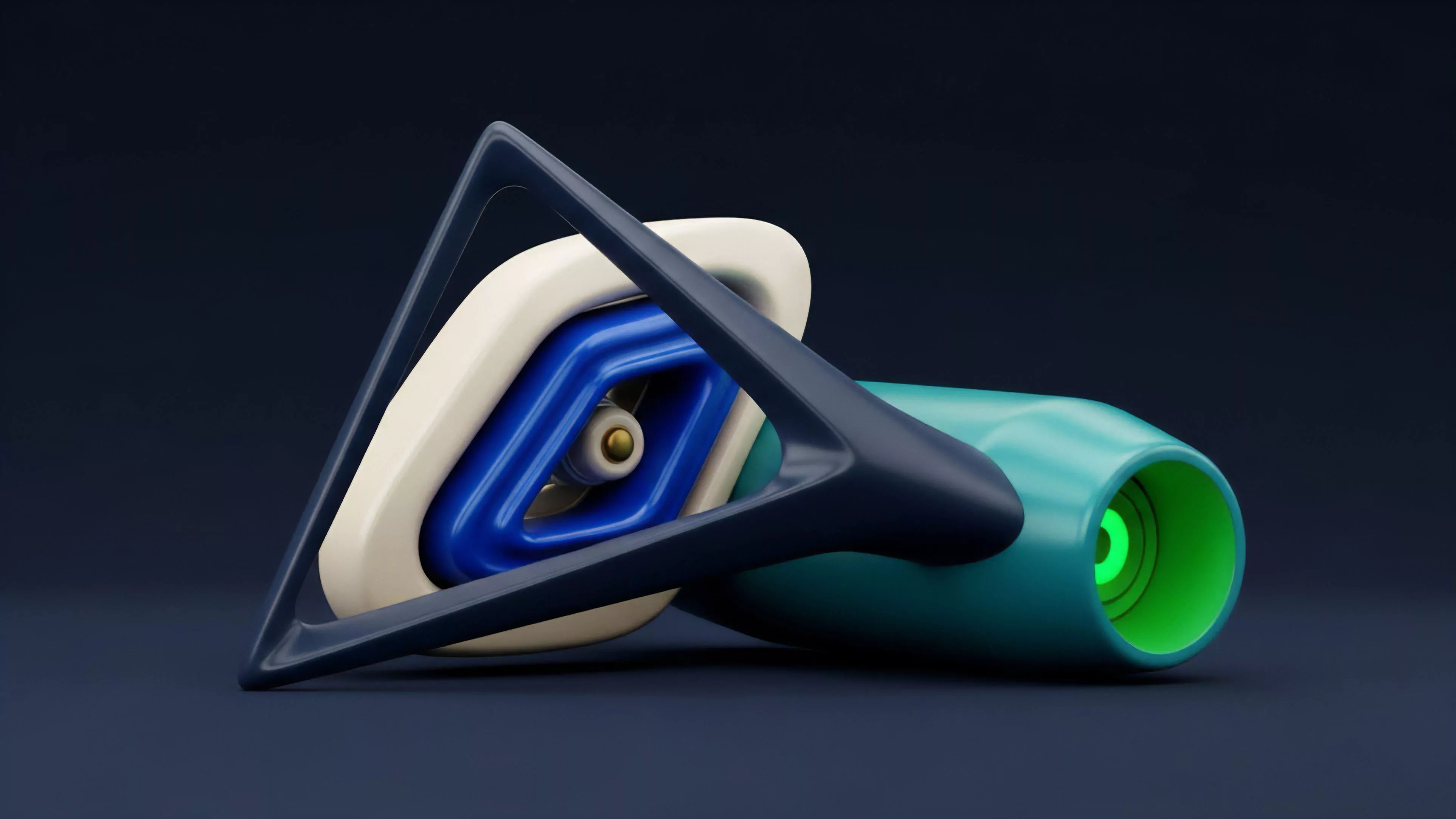 A stylized, multi-layered mechanism illustrating a sophisticated DeFi protocol architecture. The interlocking structural elements, featuring a triangular framework and a central hexagonal core, symbolize complex financial instruments such as exotic options strategies and structured products. The glowing green aperture signifies positive alpha generation from automated market making and efficient liquidity provisioning. This design encapsulates a high-performance, market-neutral strategy focused on capital efficiency and volatility hedging within a decentralized derivatives exchange environment.