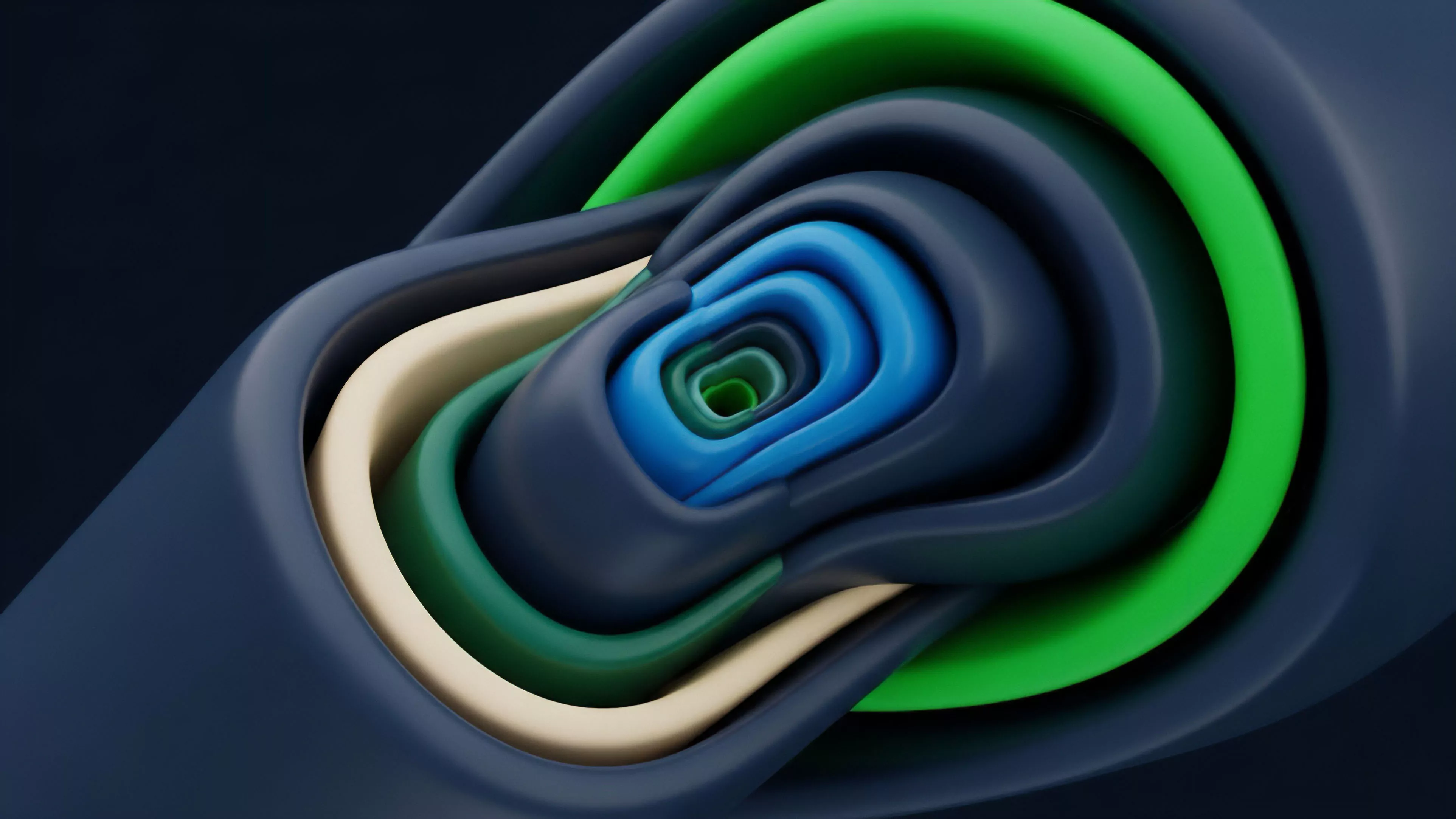 A high-angle, abstract visualization depicting multiple layers of financial risk and reward.