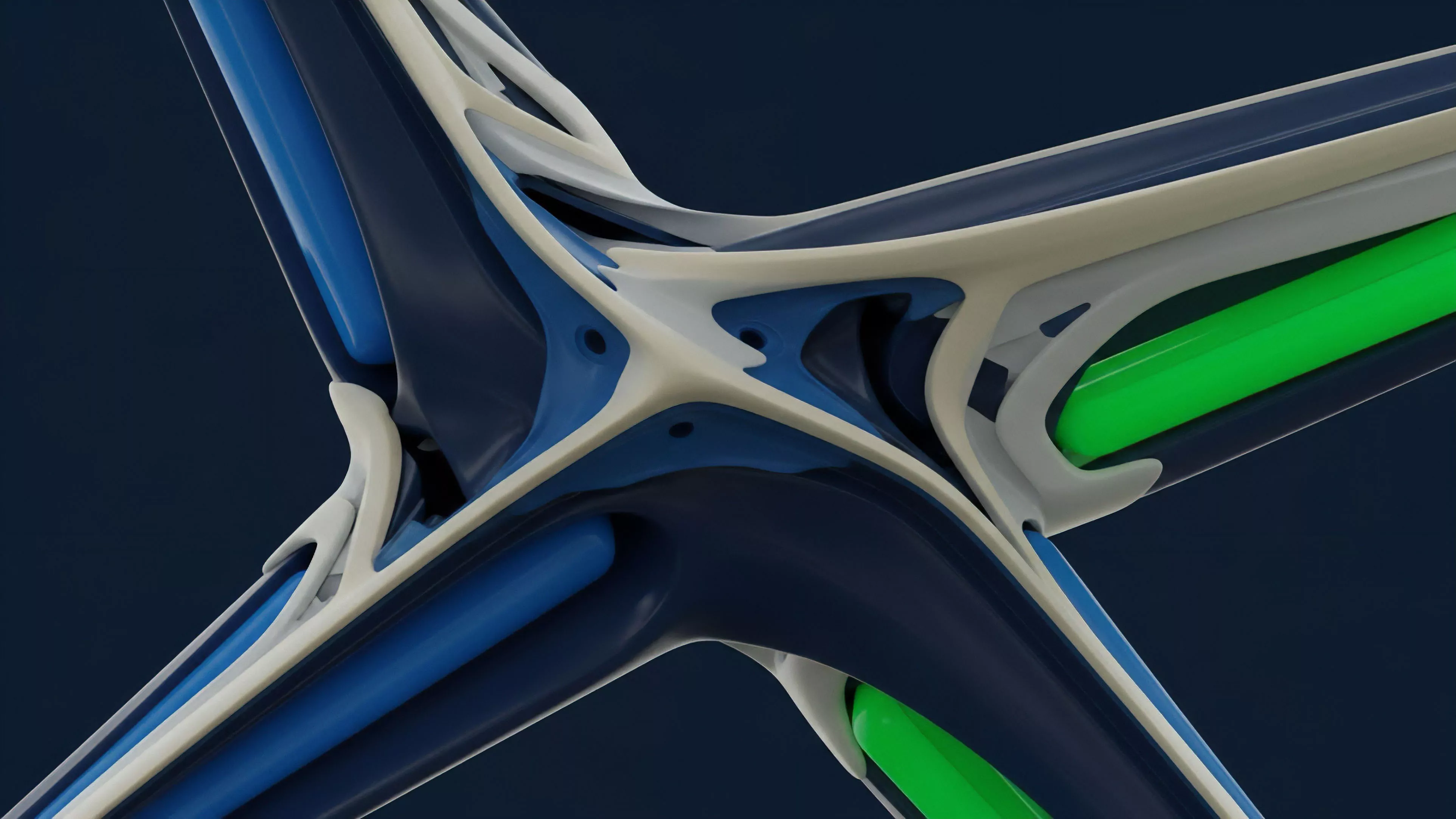 A detailed schematic representing a sophisticated decentralized finance DeFi protocol junction, illustrating the convergence of multiple asset streams.