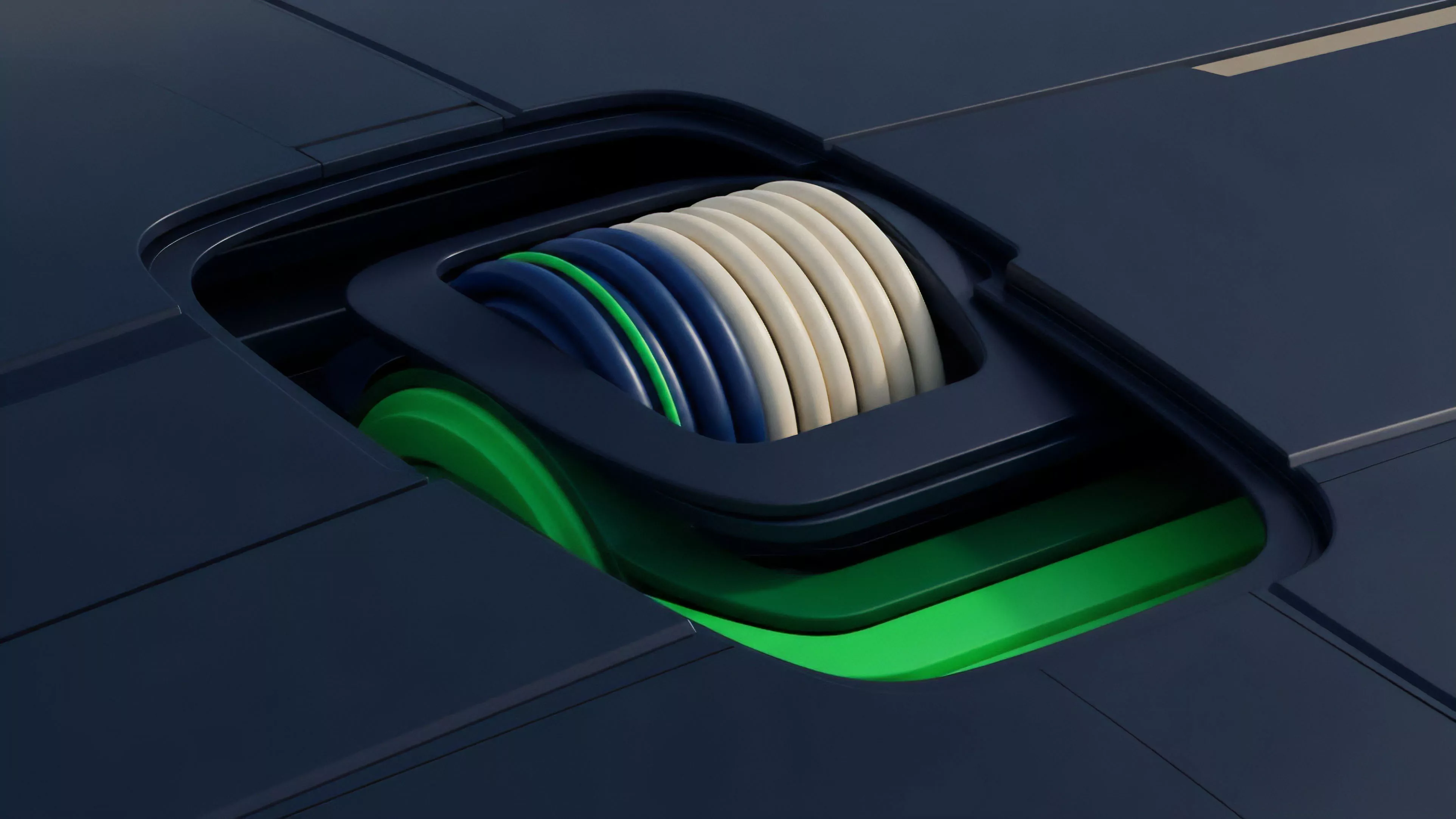 A stylized rendering of nested layers within a recessed component, visualizing advanced financial engineering concepts.