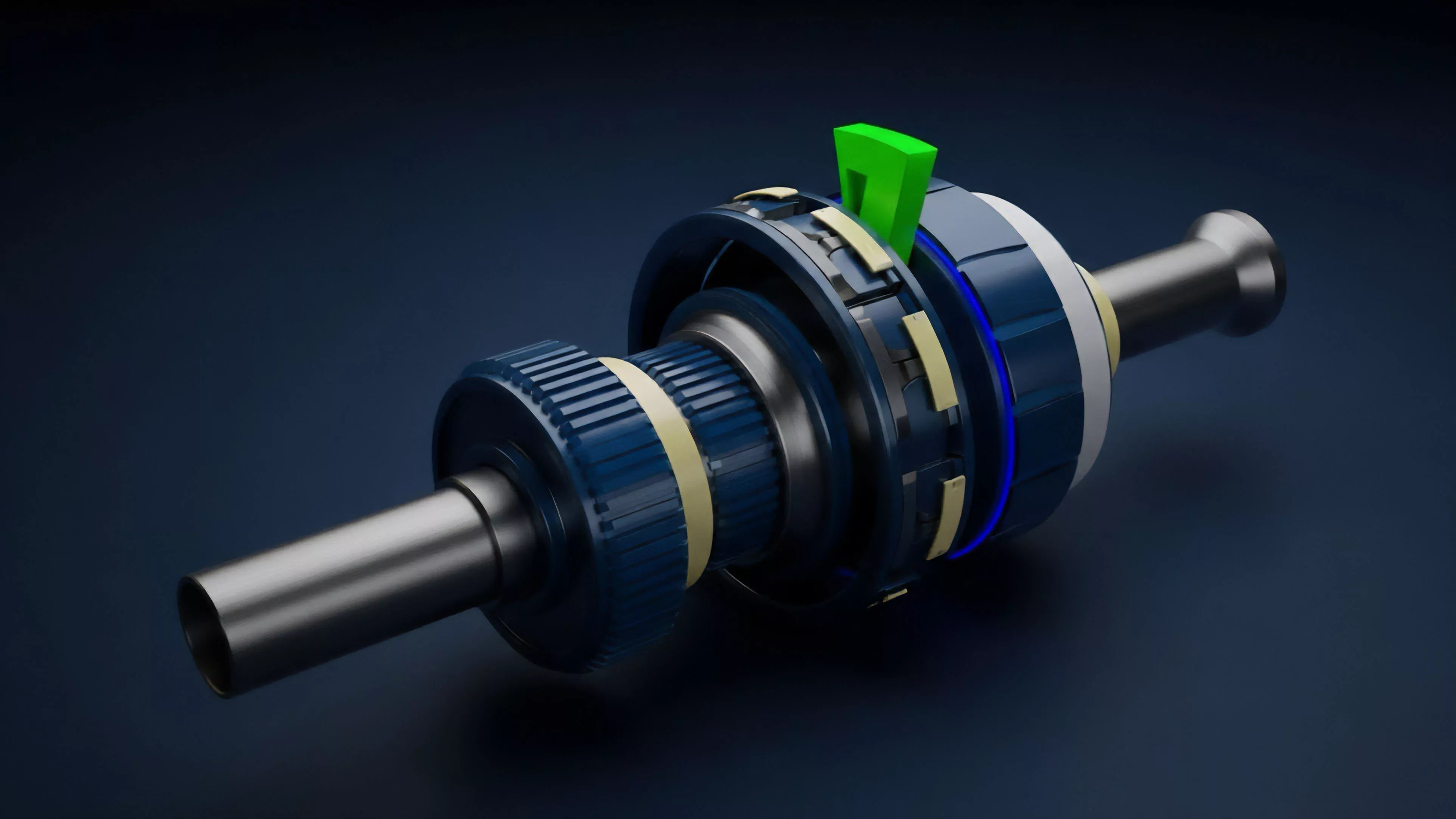 A detailed mechanical assembly featuring a central shaft and interlocking components illustrates the complex architecture of a decentralized finance protocol.