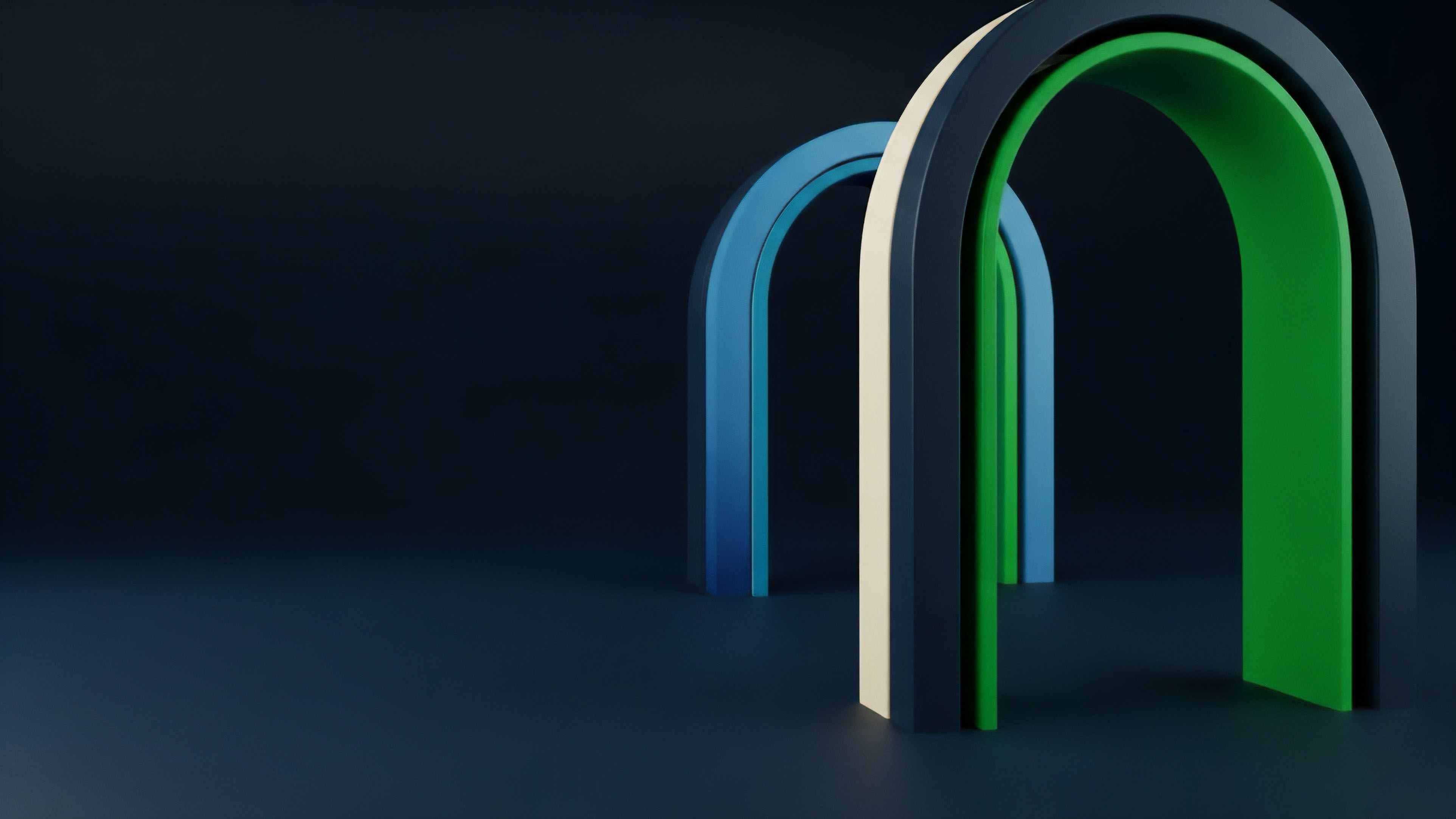 A three-dimensional abstract representation of layered structures, symbolizing the intricate architecture of structured financial derivatives. The prominent green arch represents the potential yield curve or specific risk tranche within a complex product, highlighting the dynamic nature of options trading. This visual metaphor illustrates the importance of understanding implied volatility skew and how various strike prices create different risk exposures within an options chain. The structures emphasize a layered approach to market risk mitigation and portfolio rebalancing in decentralized finance.