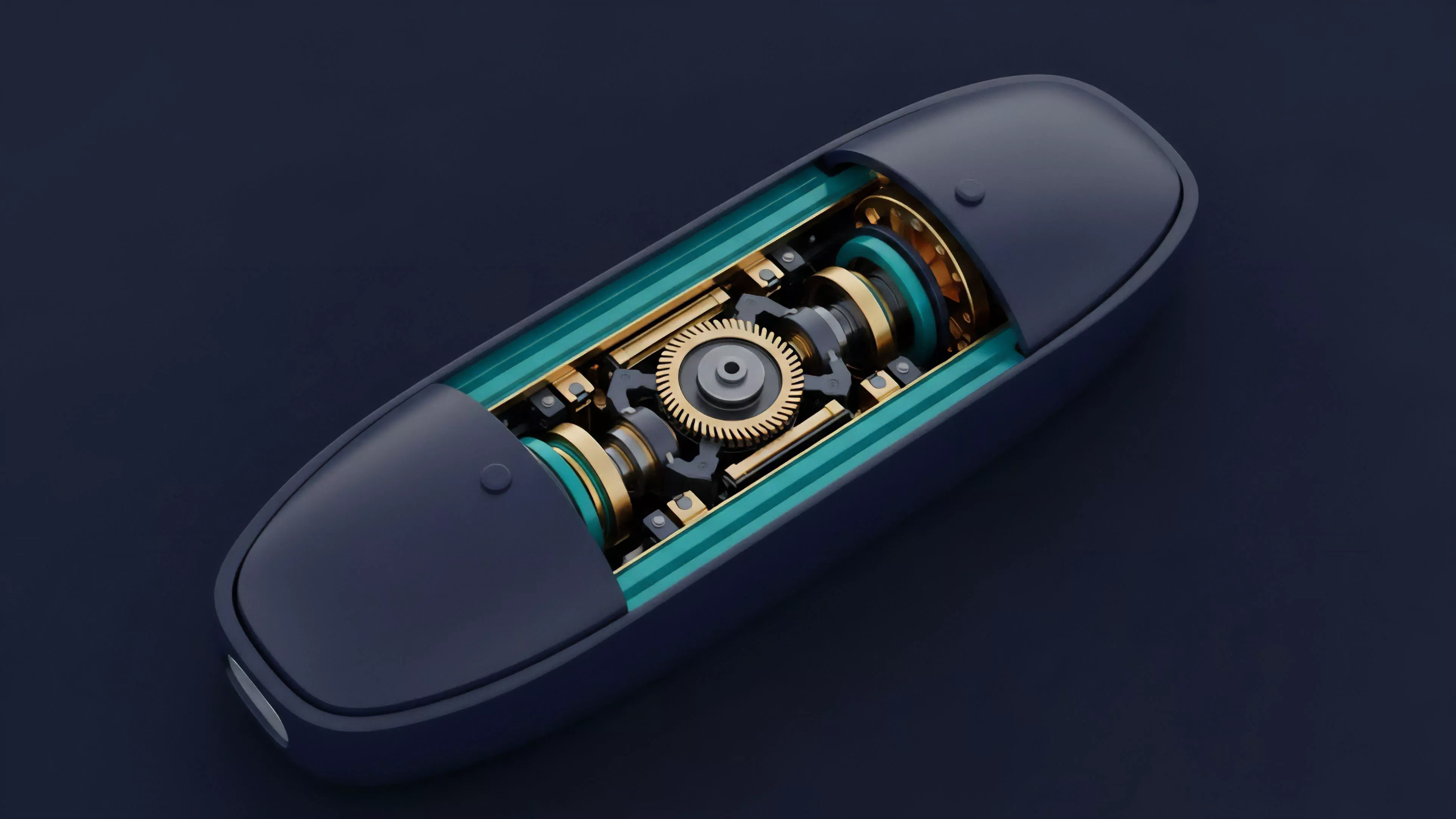 A precision-engineered mechanism featuring golden gears and robust shafts encased in a sleek dark blue shell with teal accents symbolizes the complex internal architecture of a decentralized options protocol. This represents the high-frequency algorithmic execution and risk management parameters necessary for derivative trading. The cutaway reveals the meticulous design of a clearing mechanism, illustrating how smart contract logic facilitates collateralization and margin requirements in a high-speed environment. This structure ensures transparent settlement and efficient liquidity provisioning within the tokenomics framework.