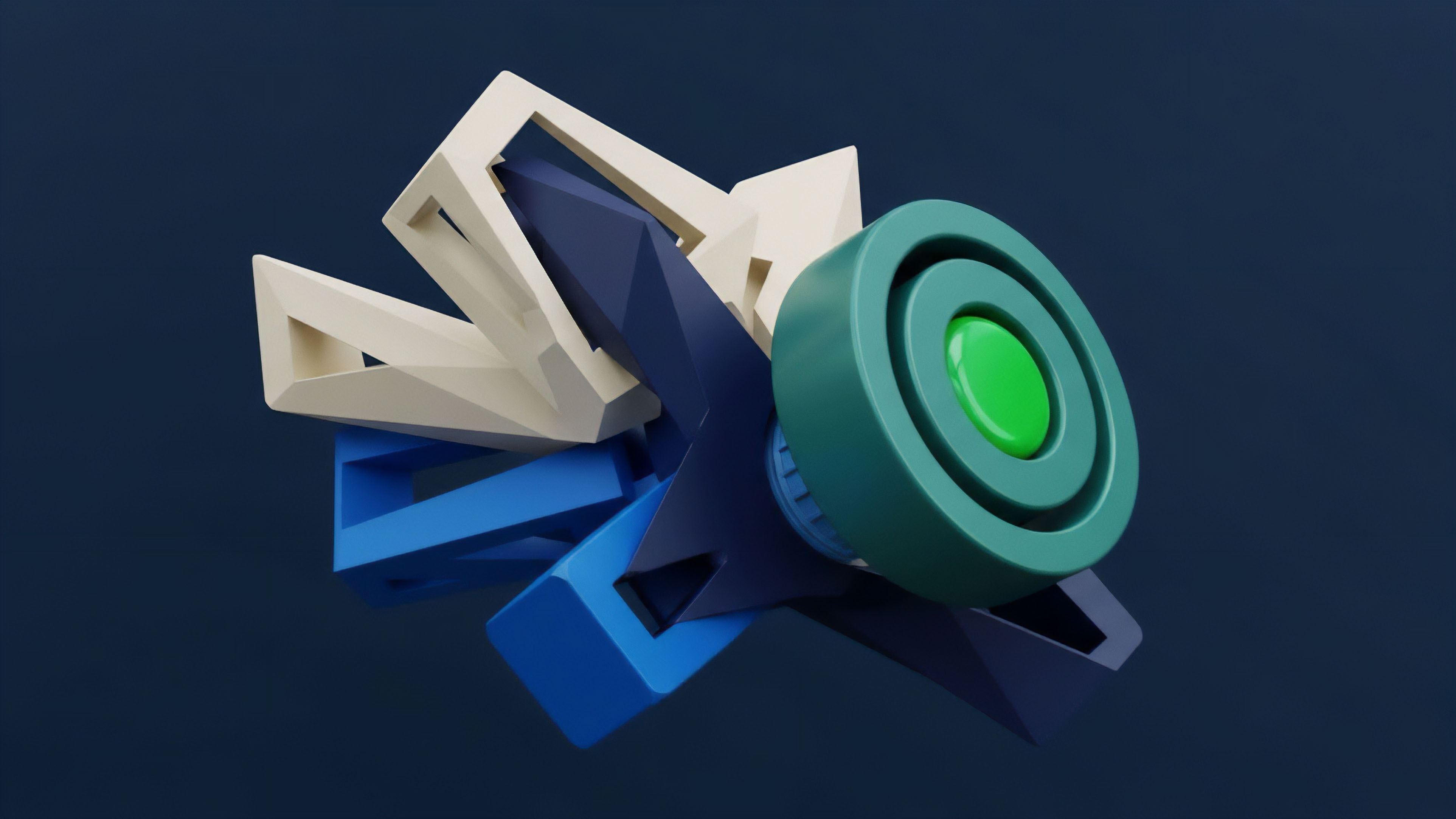 A geometric abstraction representing a structured financial derivative, specifically a multi-leg options strategy. The interlocking components illustrate the interconnected dependencies and risk layering inherent in complex financial engineering. The different color blocks—blue and off-white—symbolize distinct liquidity pools and collateral positions within a decentralized finance protocol. The central green element signifies the strike price target in a synthetic asset contract, highlighting the intricate mechanics of algorithmic risk hedging and premium calculation in a volatile market.