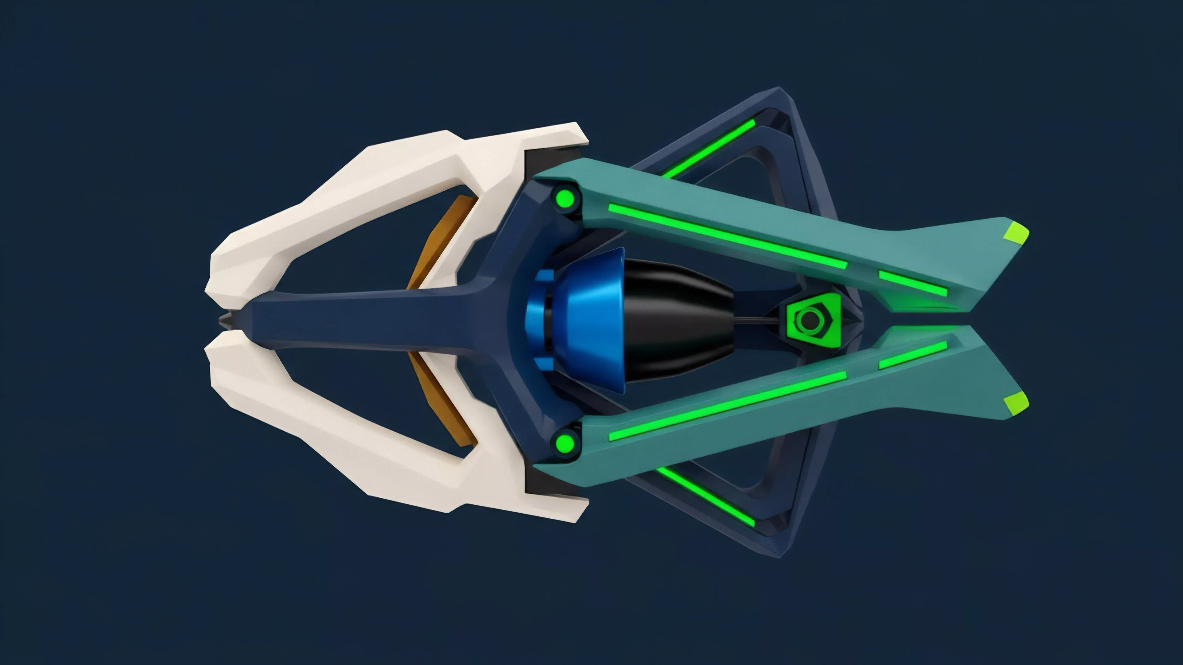 A symmetrical object illustrates a decentralized finance algorithmic execution protocol and its components.