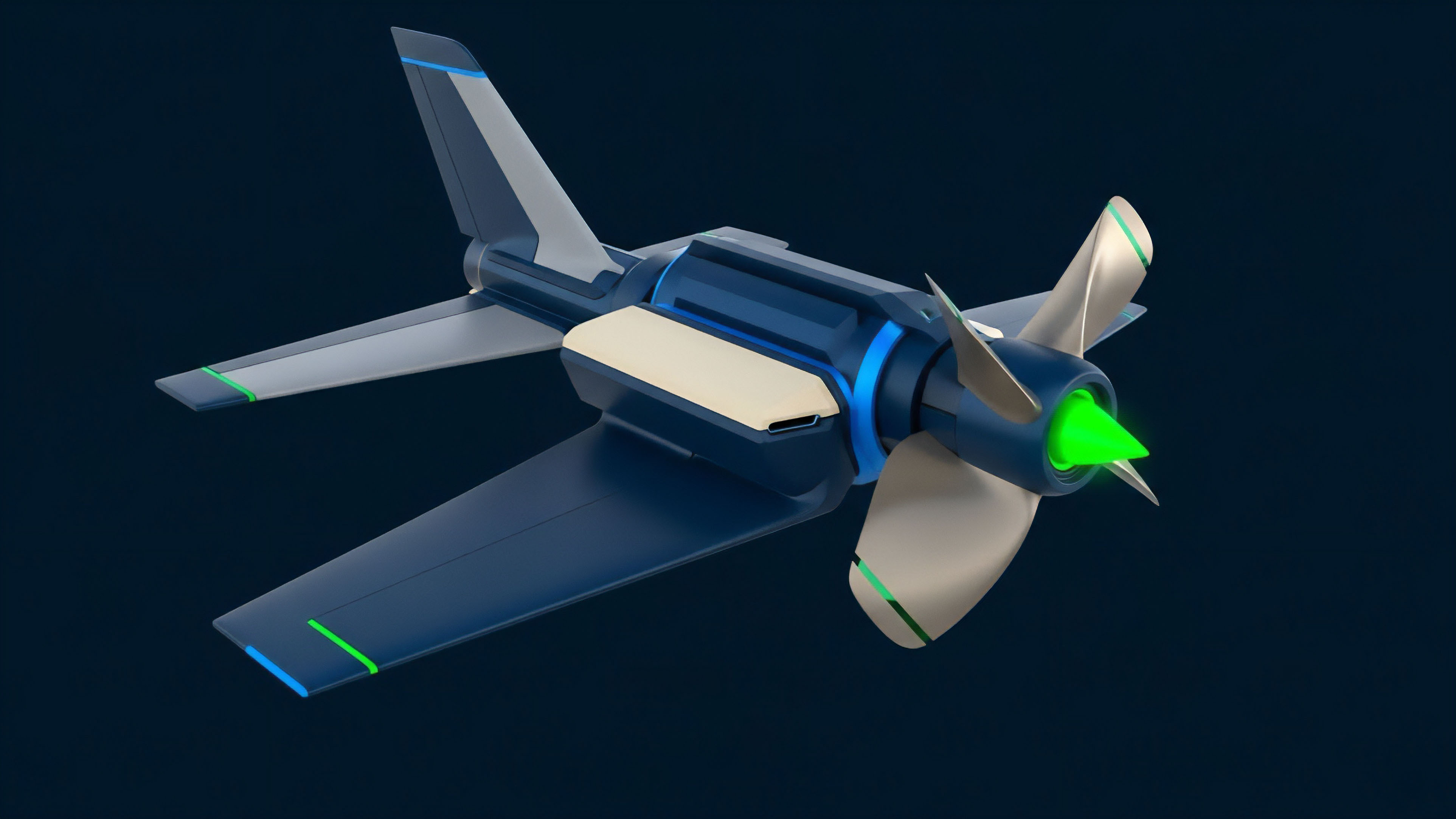 A futuristic, propeller-driven aircraft model represents an advanced algorithmic execution bot. Its streamlined form symbolizes high-frequency trading HFT and automated liquidity provision ALP in decentralized finance DeFi markets, minimizing slippage. The green glowing light signifies profitable automated quantitative strategies and efficient programmatic risk management, crucial for options derivatives. The propeller represents market momentum and the constant force driving price discovery and arbitrage opportunities across various liquidity pools.