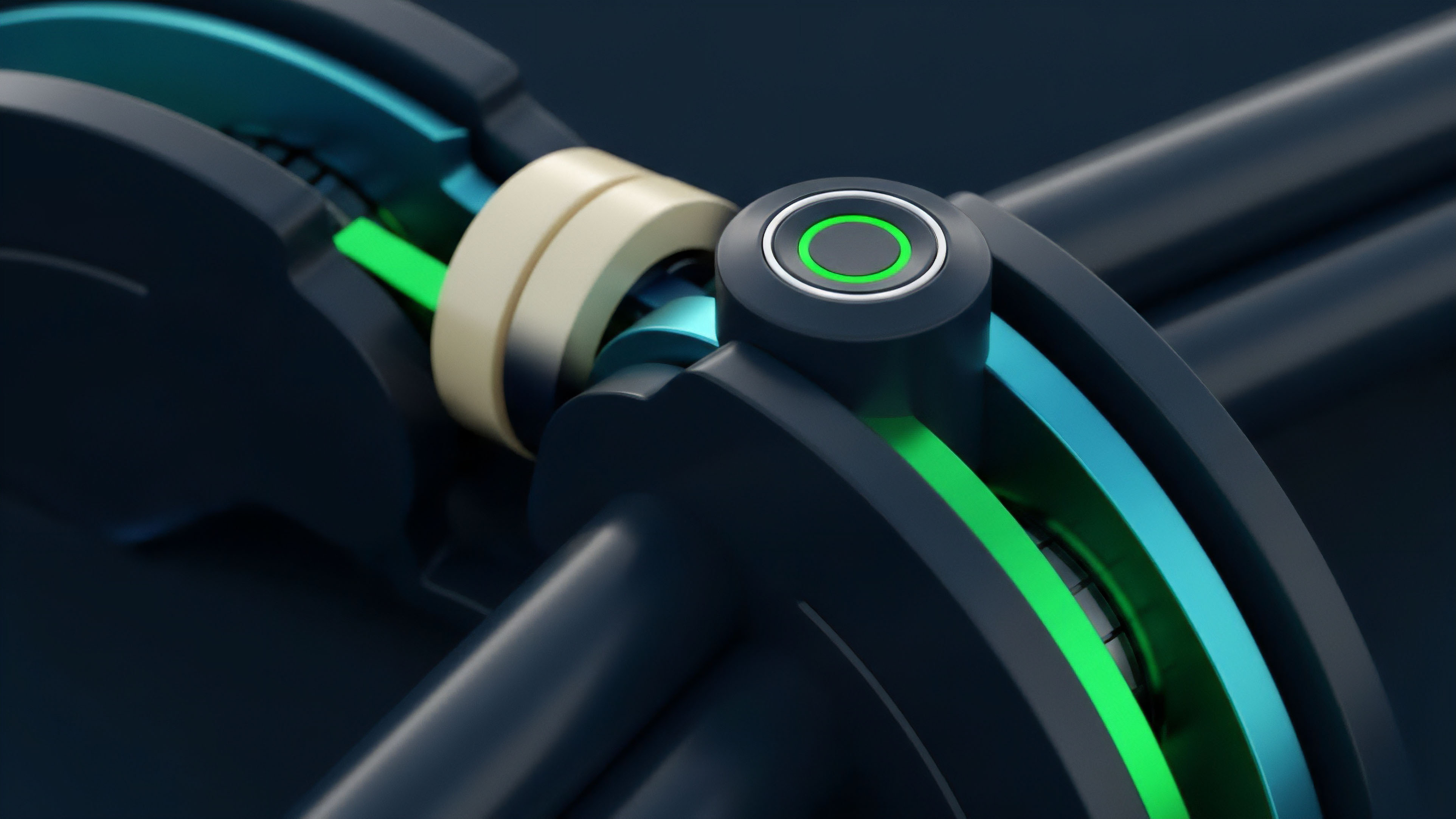 A macro view captures a complex mechanical linkage, symbolizing the core mechanics of a high-tech financial protocol. A brilliant green light indicates active smart contract execution and efficient liquidity flow. The interconnected components represent various elements of a decentralized finance DeFi derivatives platform, demonstrating dynamic risk management and automated market maker interoperability. The central pivot signifies the crucial settlement mechanism for complex instruments like options contracts and structured products, ensuring precision in automated trading strategies and cross-chain communication protocols.