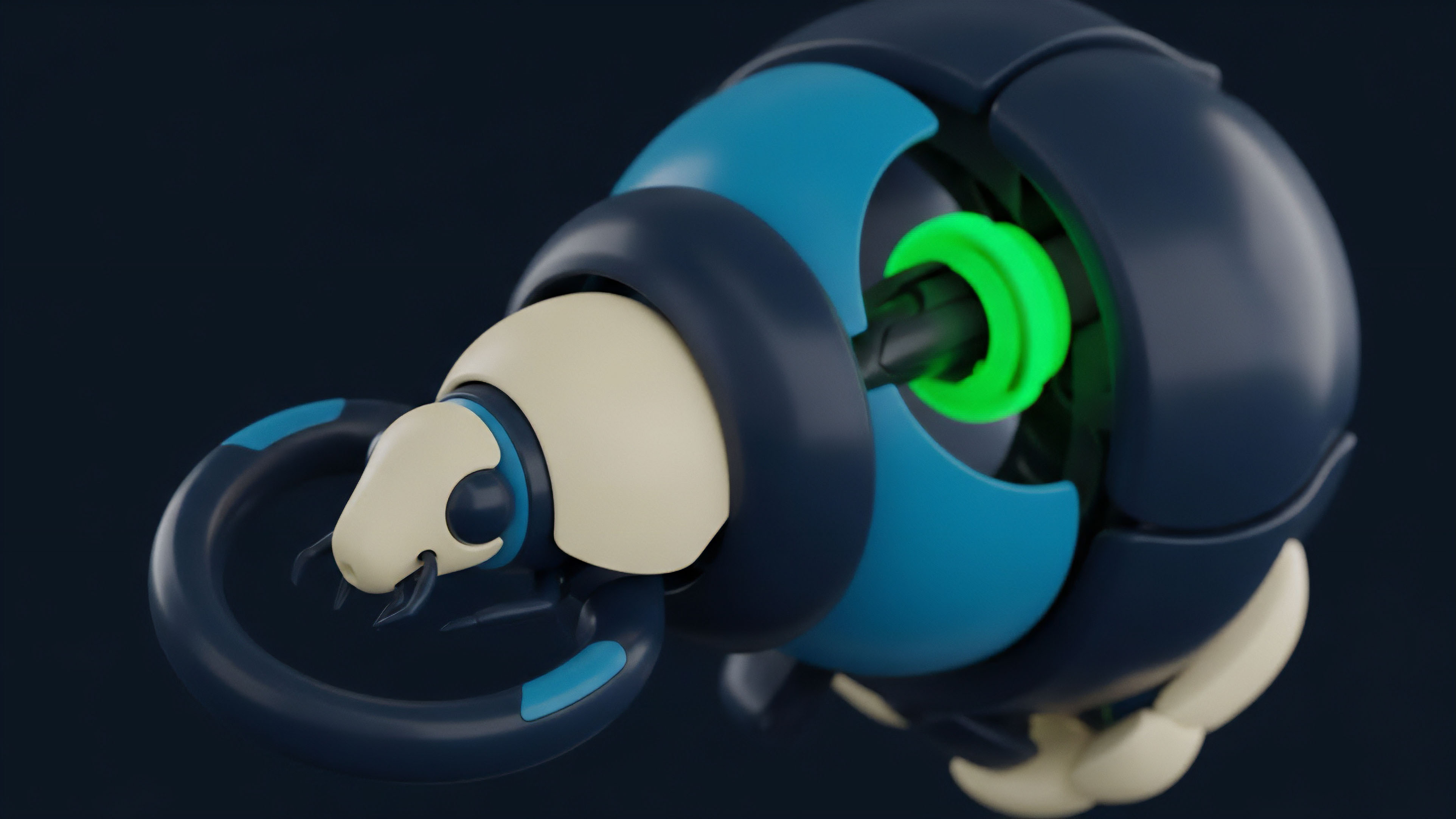 This high-tech construct represents an advanced algorithmic trading bot designed for high-frequency strategies within decentralized finance. The glowing green core symbolizes the smart contract execution engine processing transactions and optimizing gas fees. The modular structure reflects a sophisticated rebalancing algorithm used for managing collateralization ratios and mitigating counterparty risk. The prominent ring structure symbolizes the options chain or a perpetual futures loop, representing the bot's continuous operation within specified market volatility parameters. This system optimizes yield farming and implements risk-neutral pricing strategies.