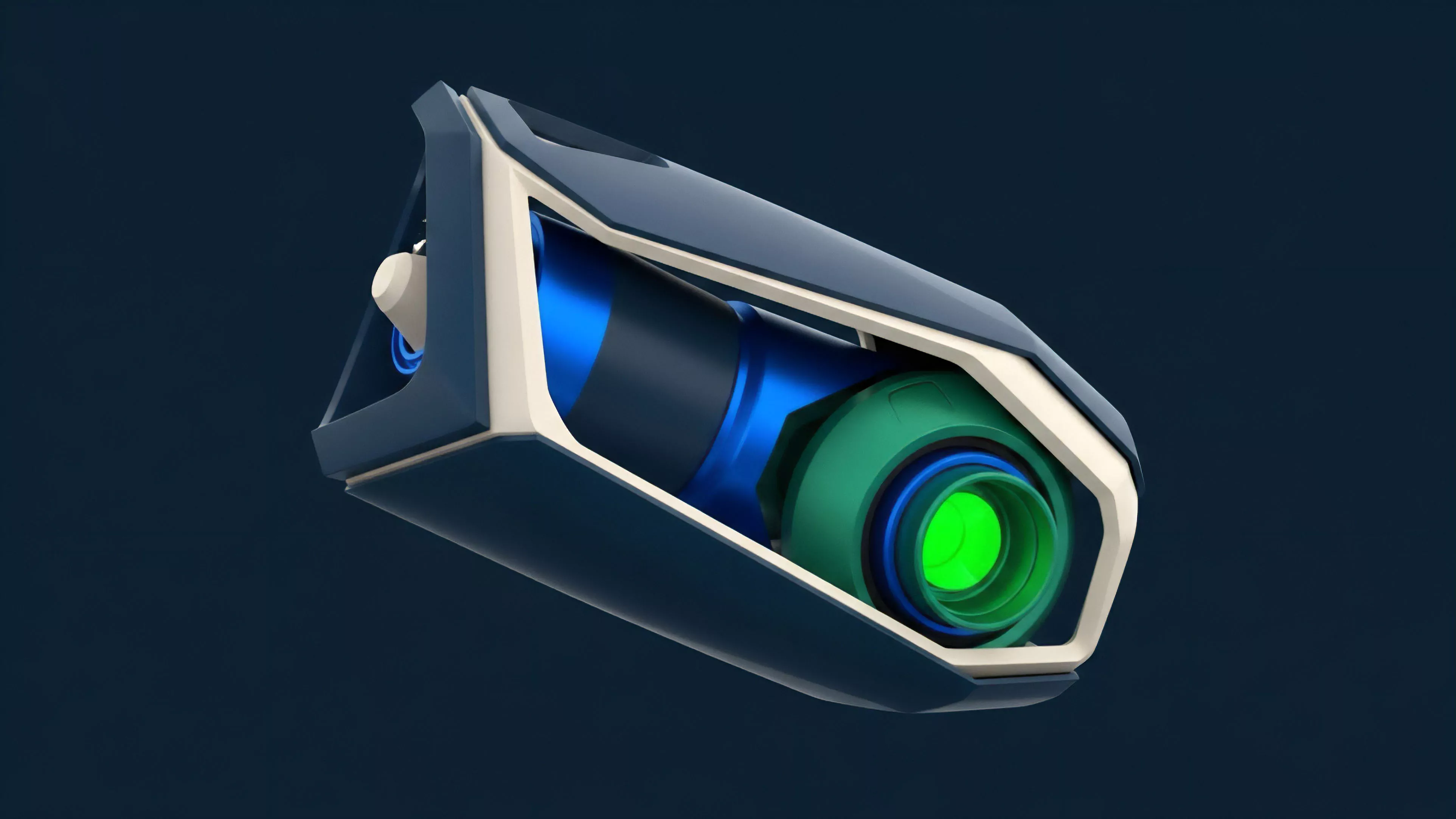 A high-precision module representing a sophisticated algorithmic risk engine for decentralized derivatives trading. The layered internal structure symbolizes the complex computational architecture and smart contract logic required for accurate pricing. The central lens-like component metaphorically functions as an oracle feed, continuously analyzing real-time market data to calculate implied volatility and generate volatility surfaces. This precise mechanism facilitates automated liquidity provision and risk management for collateralized synthetic assets within DeFi protocols.