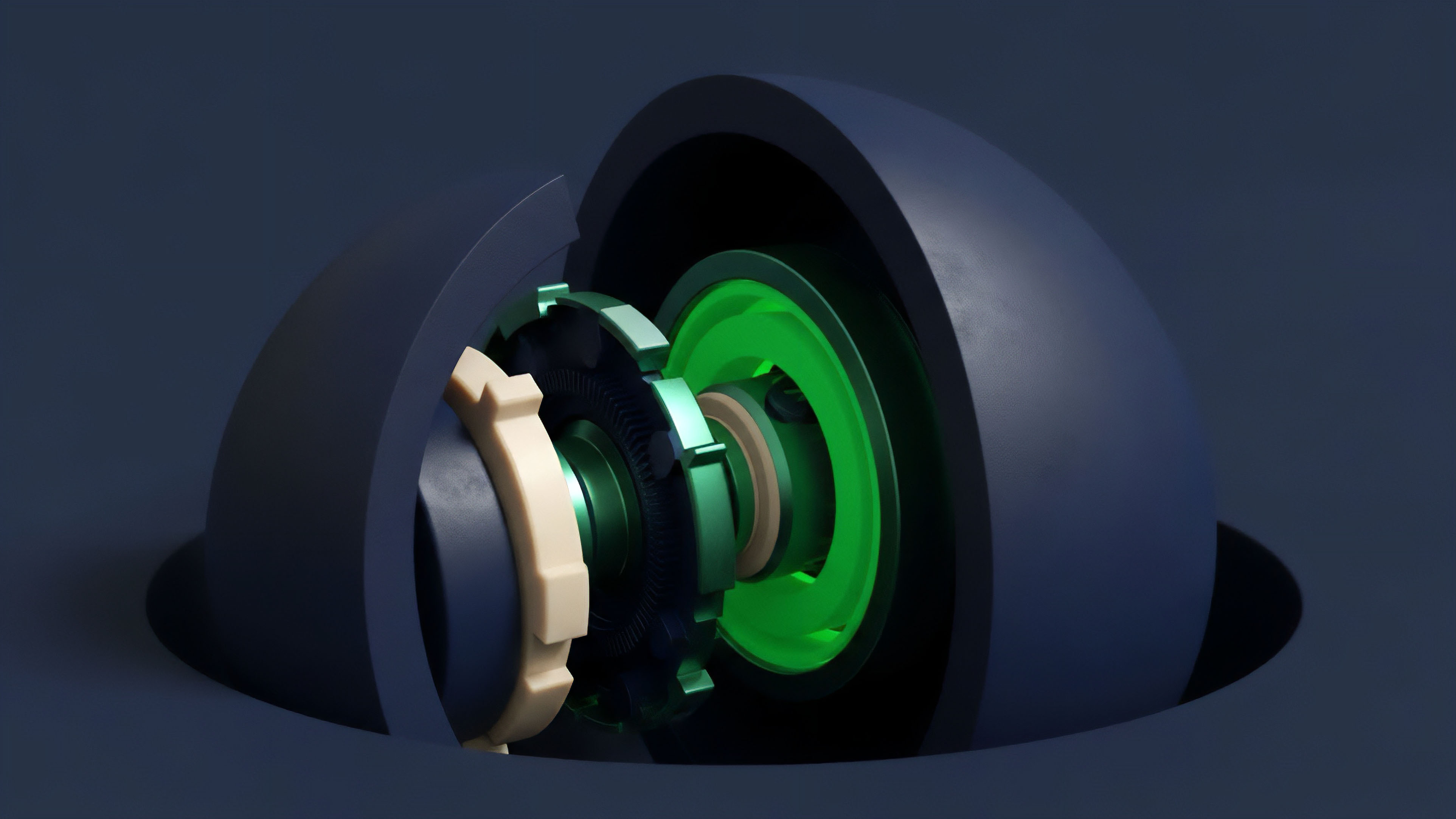 A detailed cross-section of a sophisticated mechanical core illustrating the complex interactions within a decentralized finance DeFi protocol. The interlocking gears represent smart contract interoperability and automated liquidity provision in an algorithmic trading environment. The glowing green element symbolizes active yield generation, collateralization processes, and real-time risk parameters associated with options derivatives. The structure visualizes the core mechanics of an automated market maker AMM system and its function in managing impermanent loss and executing high-speed transactions.