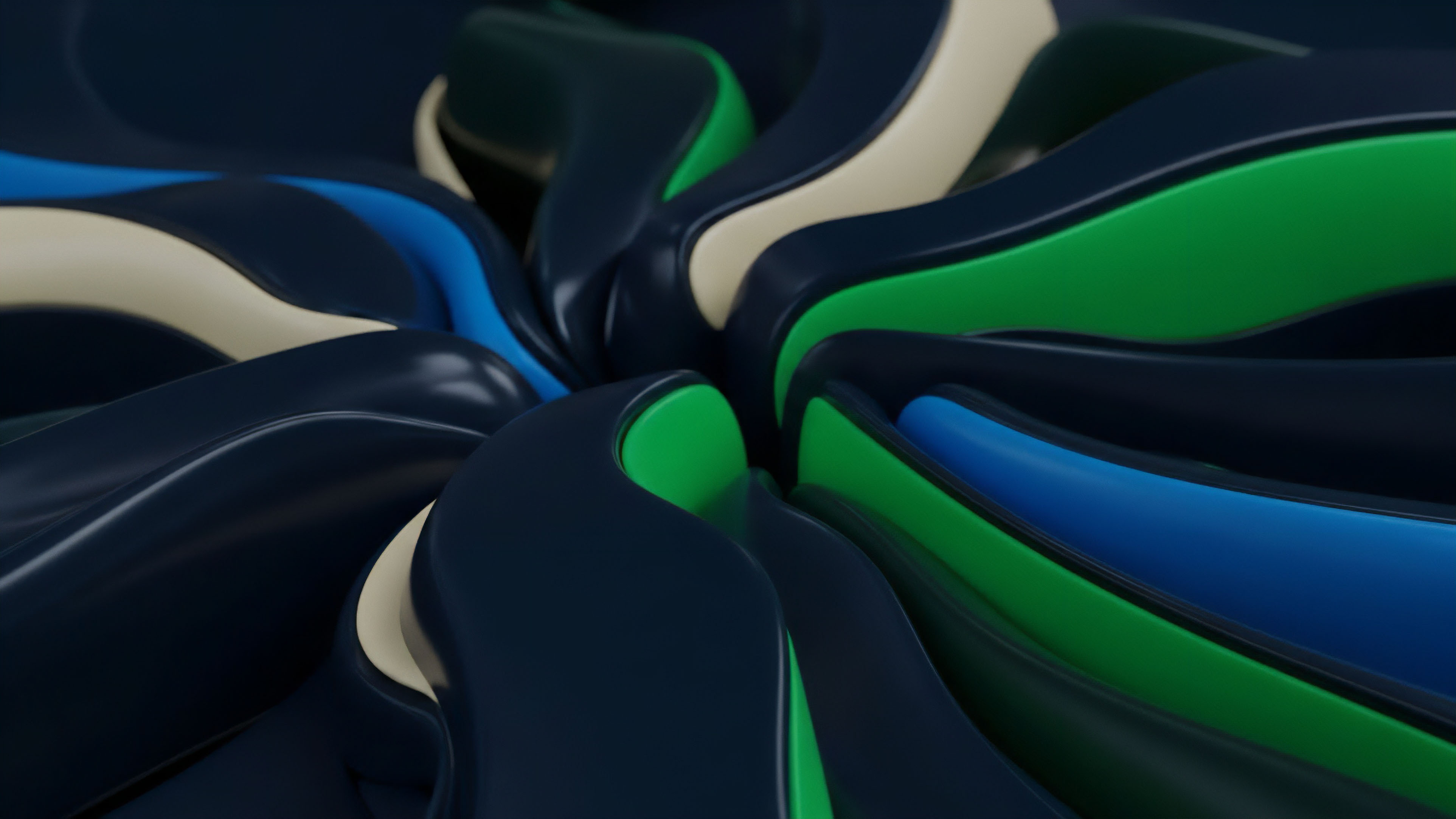 The abstract visualization represents the complex interoperability inherent in decentralized finance protocols. Interlocking forms symbolize liquidity protocols and smart contract execution converging dynamically to execute algorithmic strategies. The flowing shapes illustrate the dynamic movement of capital and yield generation across different synthetic assets within the ecosystem. This visual metaphor captures the essence of volatility modeling and advanced risk management techniques in a complex market microstructure. The convergence point represents the consolidation of assets through sophisticated financial derivatives.