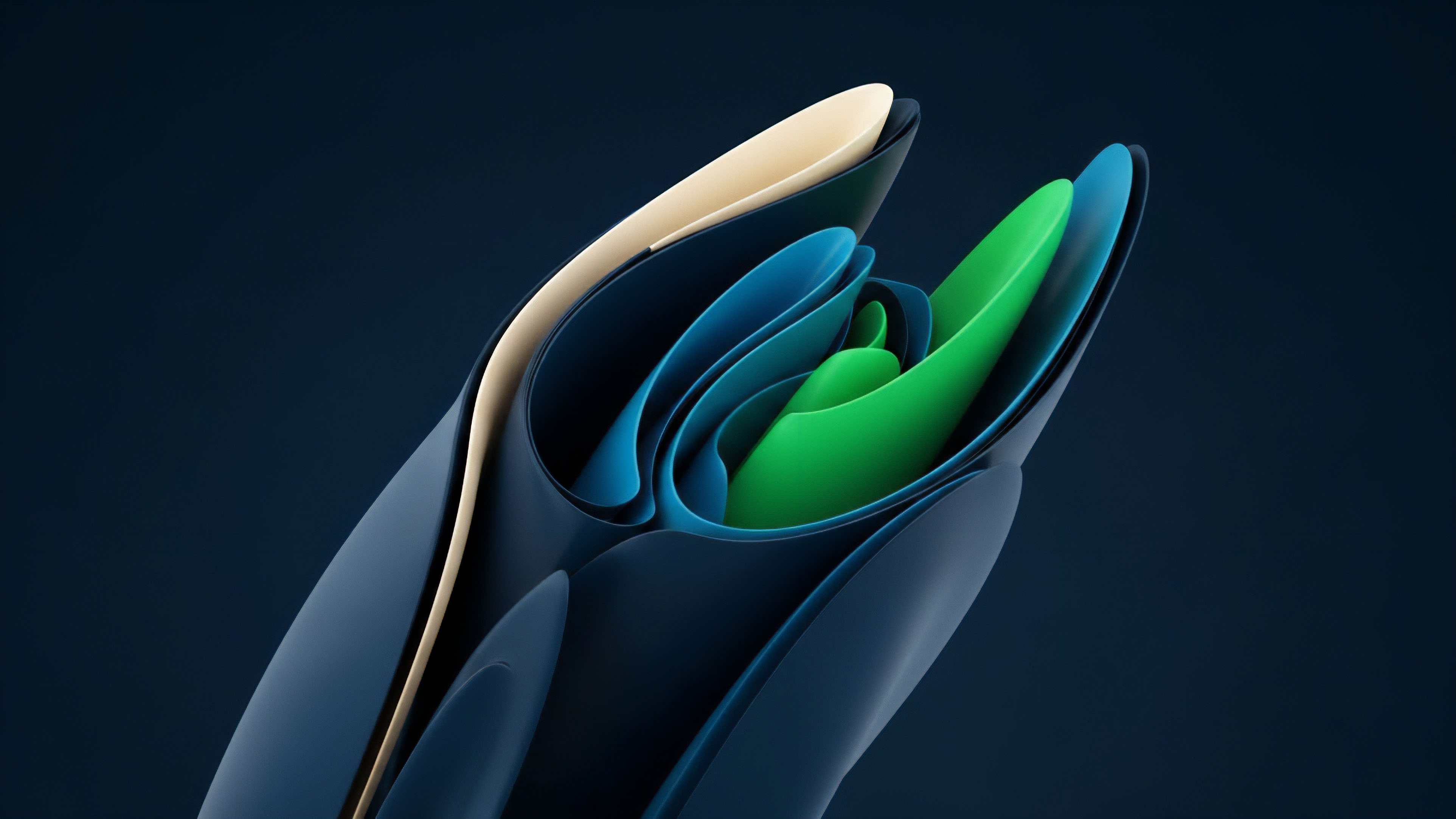 A complex structured product visualized through nested layers. The outer dark blue layer represents foundational collateral or the base protocol architecture. The inner layers, including the bright green element, represent derivative components and yield-bearing assets. This stratification illustrates the risk profile and potential returns of advanced financial instruments, like synthetic assets or options strategies. The unfolding form suggests a dynamic, high-yield investment strategy within a decentralized finance ecosystem.