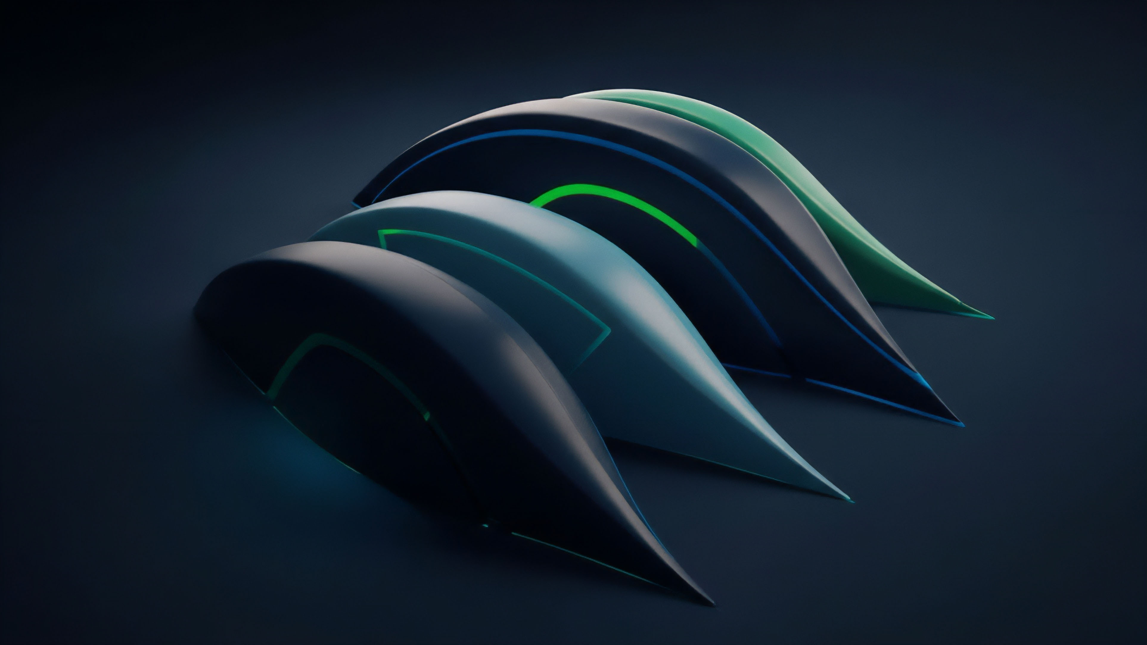 Four sleek objects symbolize various algorithmic trading strategies and derivative instruments within a high-frequency trading environment. The progression represents a sequence of smart contracts or risk management models used in decentralized finance DeFi protocols for collateralized debt positions or perpetual futures. The glowing outlines signify data flow and smart contract execution, visualizing the precision required for liquidity provision and volatility indexing. This aesthetic captures the complex financial engineering involved in managing asset classes and mitigating systemic risks in modern crypto markets.