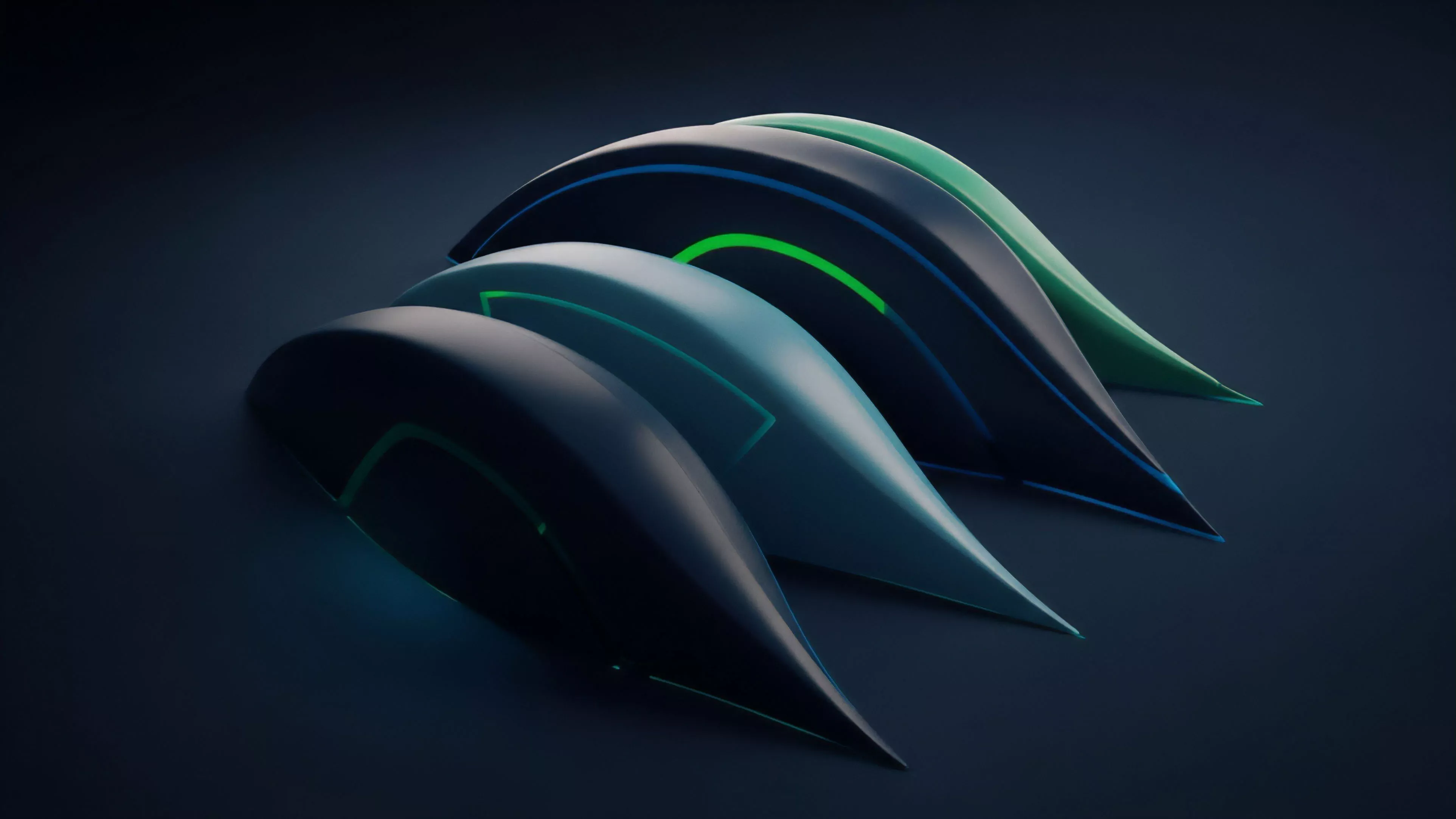 Four sleek objects symbolize various algorithmic trading strategies and derivative instruments within a high-frequency trading environment.