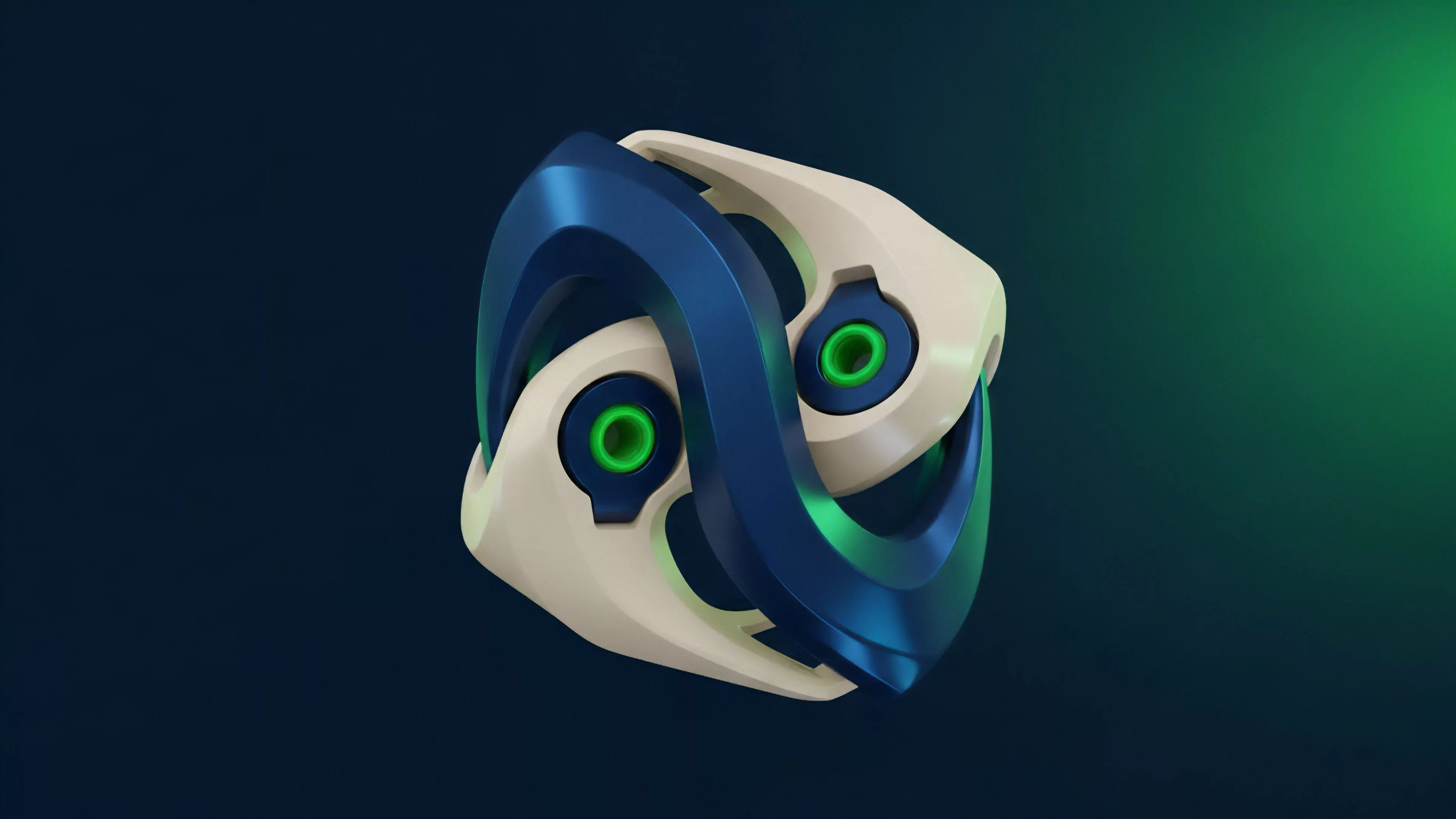 A stylized, dual-component structure interlocks in a continuous, flowing pattern, representing a complex financial derivative instrument. The design visualizes the mechanics of a decentralized perpetual futures contract within an advanced algorithmic trading system. The seamless, cyclical form symbolizes the perpetual nature of these contracts and the essential interoperability between different asset layers. Glowing green elements denote active data flow and real-time smart contract execution, central to efficient cross-chain liquidity provision and risk management within a decentralized autonomous organization framework.