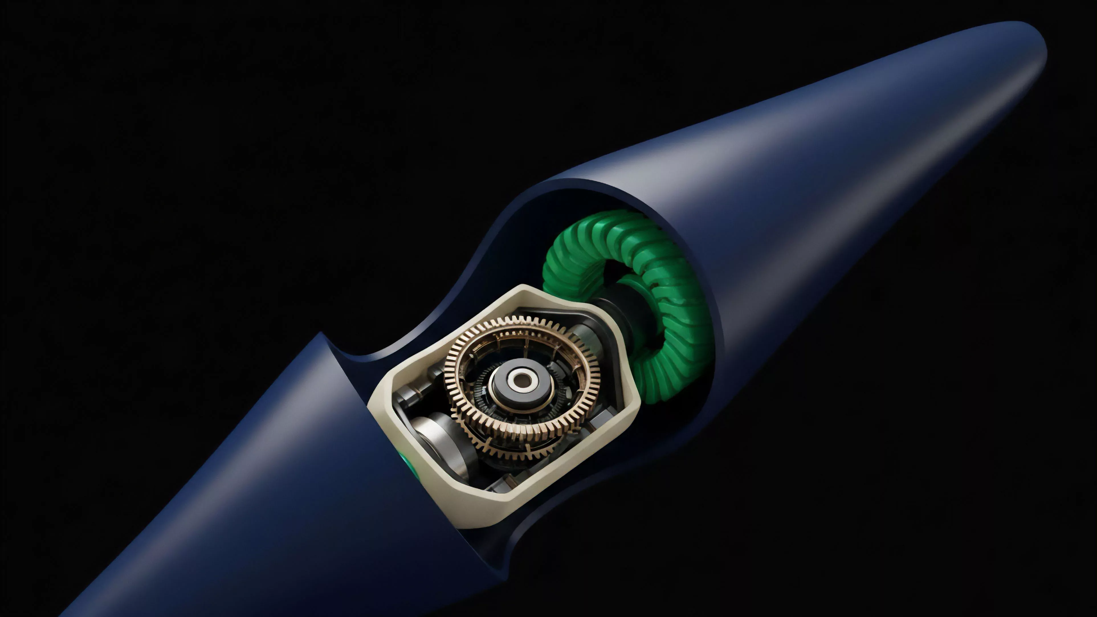 A detailed cross-section of a high-speed execution engine, metaphorically representing a sophisticated DeFi protocol's infrastructure. Intricate gears symbolize an Automated Market Maker's AMM liquidity provision and on-chain risk management logic. A prominent green helical component represents continuous yield aggregation or the mechanism underlying perpetual futures contracts. This visualization illustrates the complexity of high-frequency trading HFT strategies and collateralized debt positions, emphasizing precise protocol execution and efficient arbitrage within a decentralized financial ecosystem.