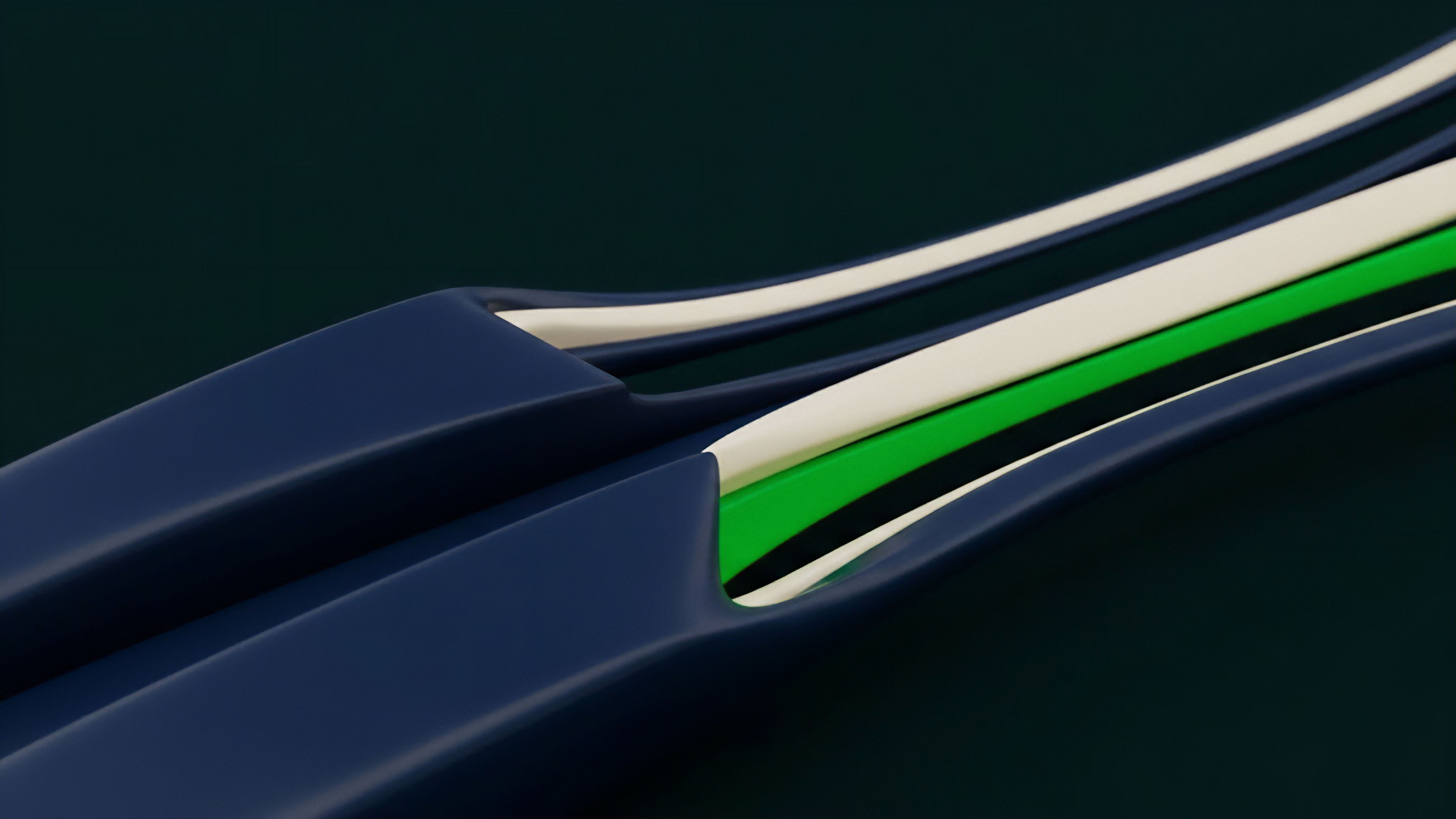 A detailed visualization capturing the intricate layered architecture of a decentralized finance protocol. The dark blue housing represents the underlying blockchain infrastructure, while the internal strata symbolize a complex smart contract stack. The prominent green layer highlights a specific component, potentially representing liquidity provision or yield generation from a derivatives contract. The white layers suggest cross-chain functionality and interoperability, crucial for effective risk management and collateralization strategies in a sophisticated market microstructure.