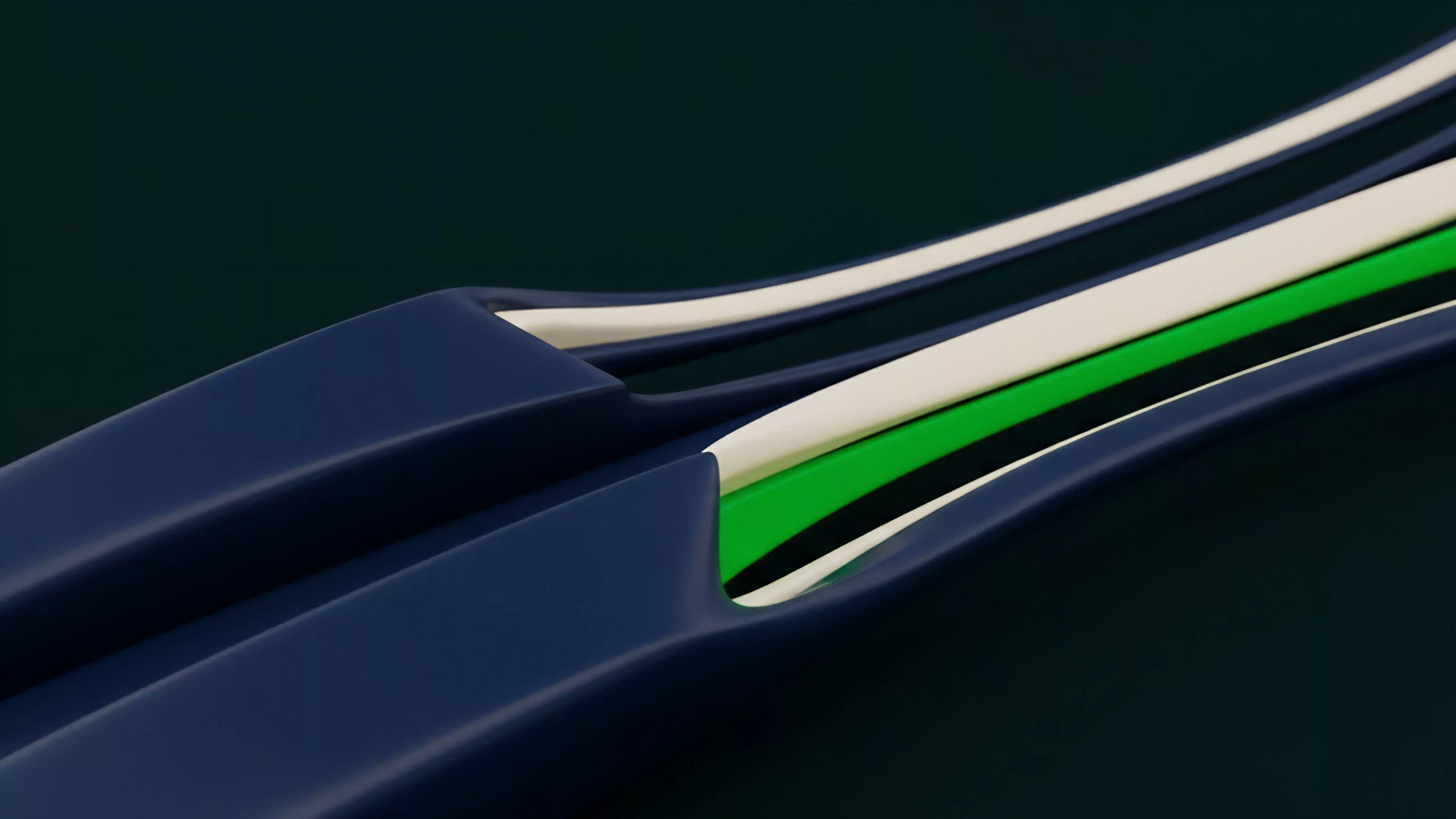 A detailed visualization capturing the intricate layered architecture of a decentralized finance protocol. The dark blue housing represents the underlying blockchain infrastructure, while the internal strata symbolize a complex smart contract stack. The prominent green layer highlights a specific component, potentially representing liquidity provision or yield generation from a derivatives contract. The white layers suggest cross-chain functionality and interoperability, crucial for effective risk management and collateralization strategies in a sophisticated market microstructure.