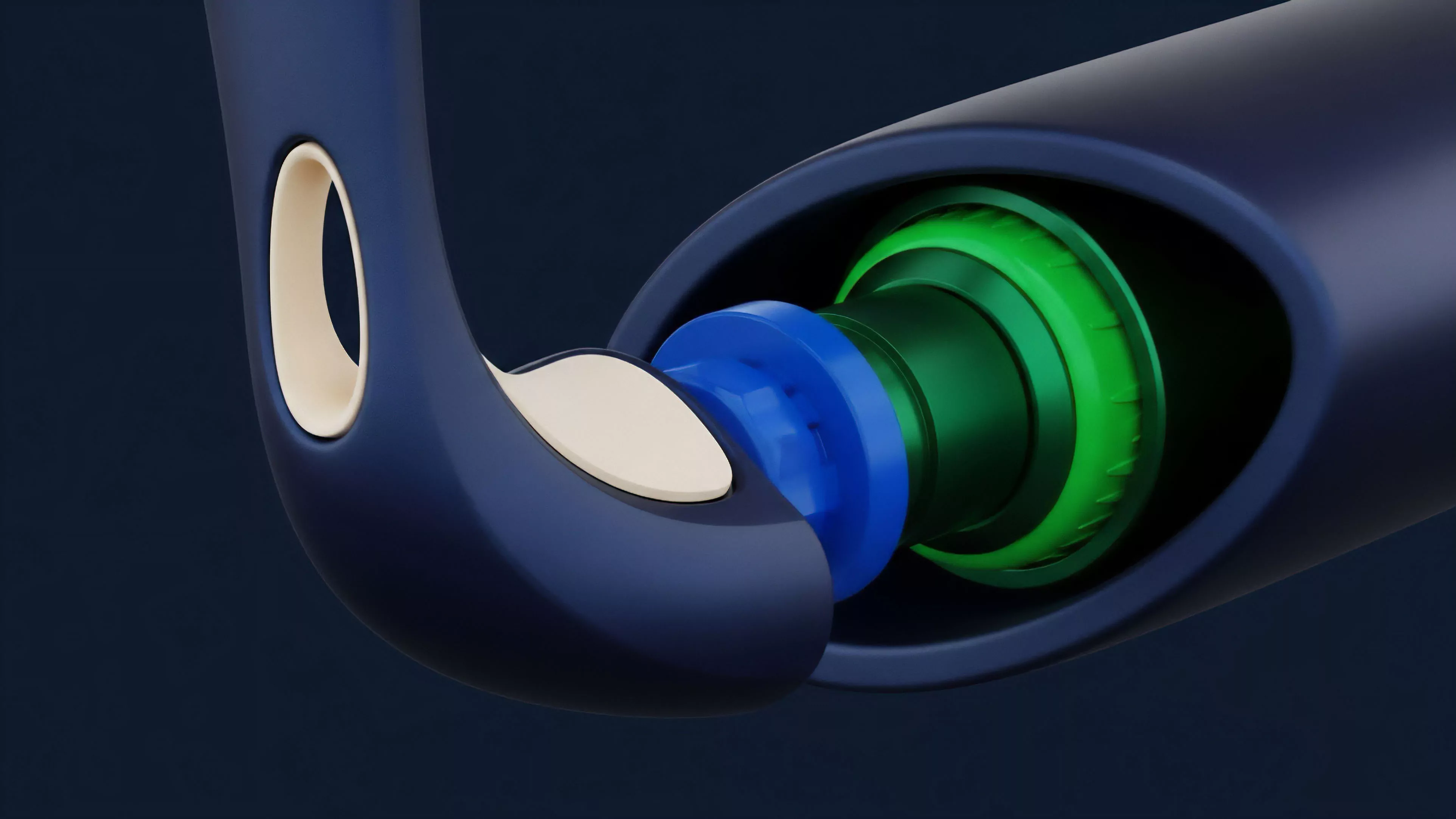 This visualization depicts the core mechanics of a complex derivative instrument within a decentralized finance ecosystem. The blue outer casing symbolizes the collateralization process, while the light green internal component represents the automated market maker AMM logic or liquidity pool settlement mechanism. The seamless connection illustrates cross-chain interoperability, essential for synthetic asset creation and efficient margin trading. The cutaway view provides insight into the execution layer's transparency and composability for high-frequency trading strategies.