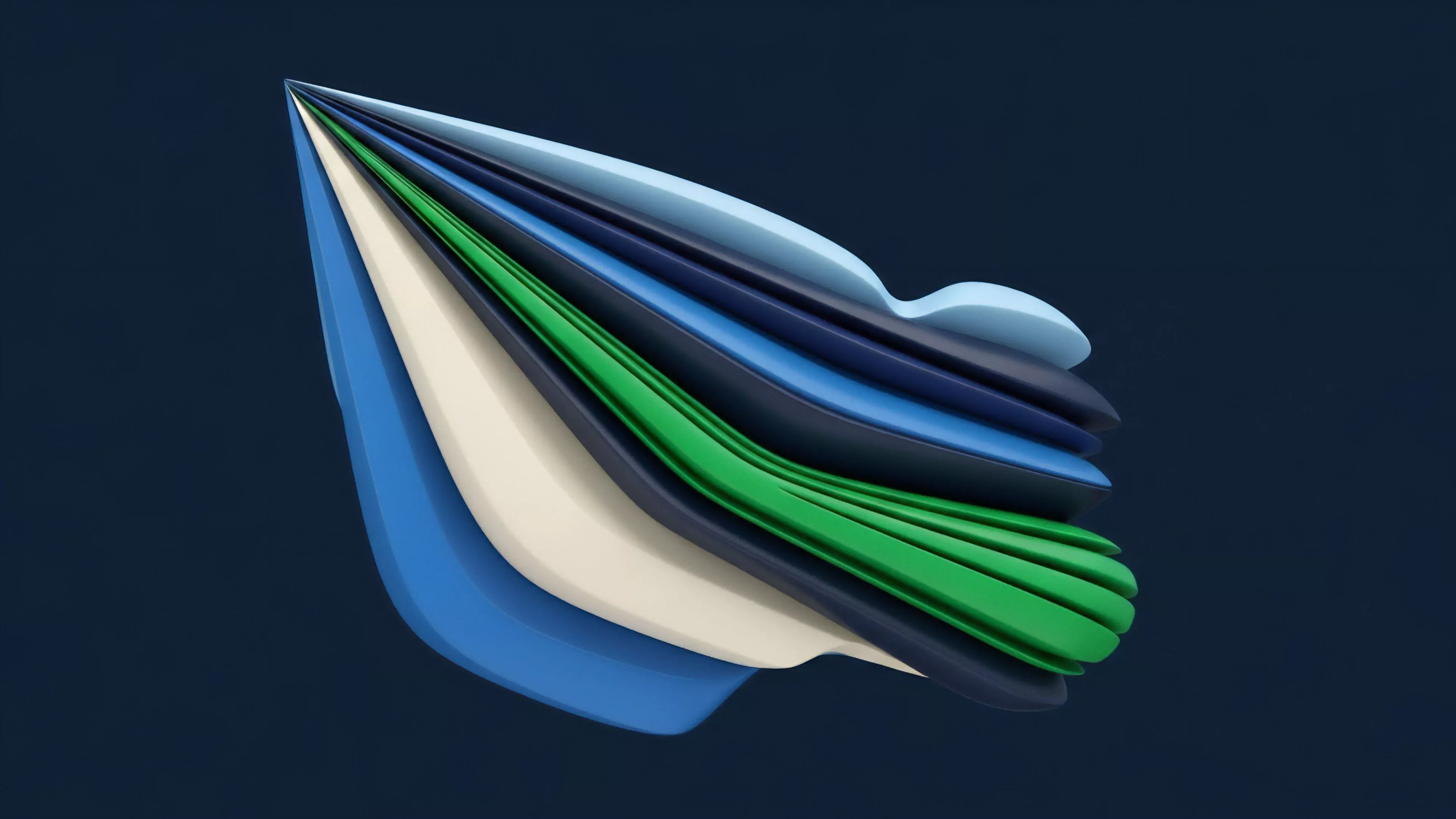 The abstract layered forms visually represent the intricate stacking of DeFi primitives.