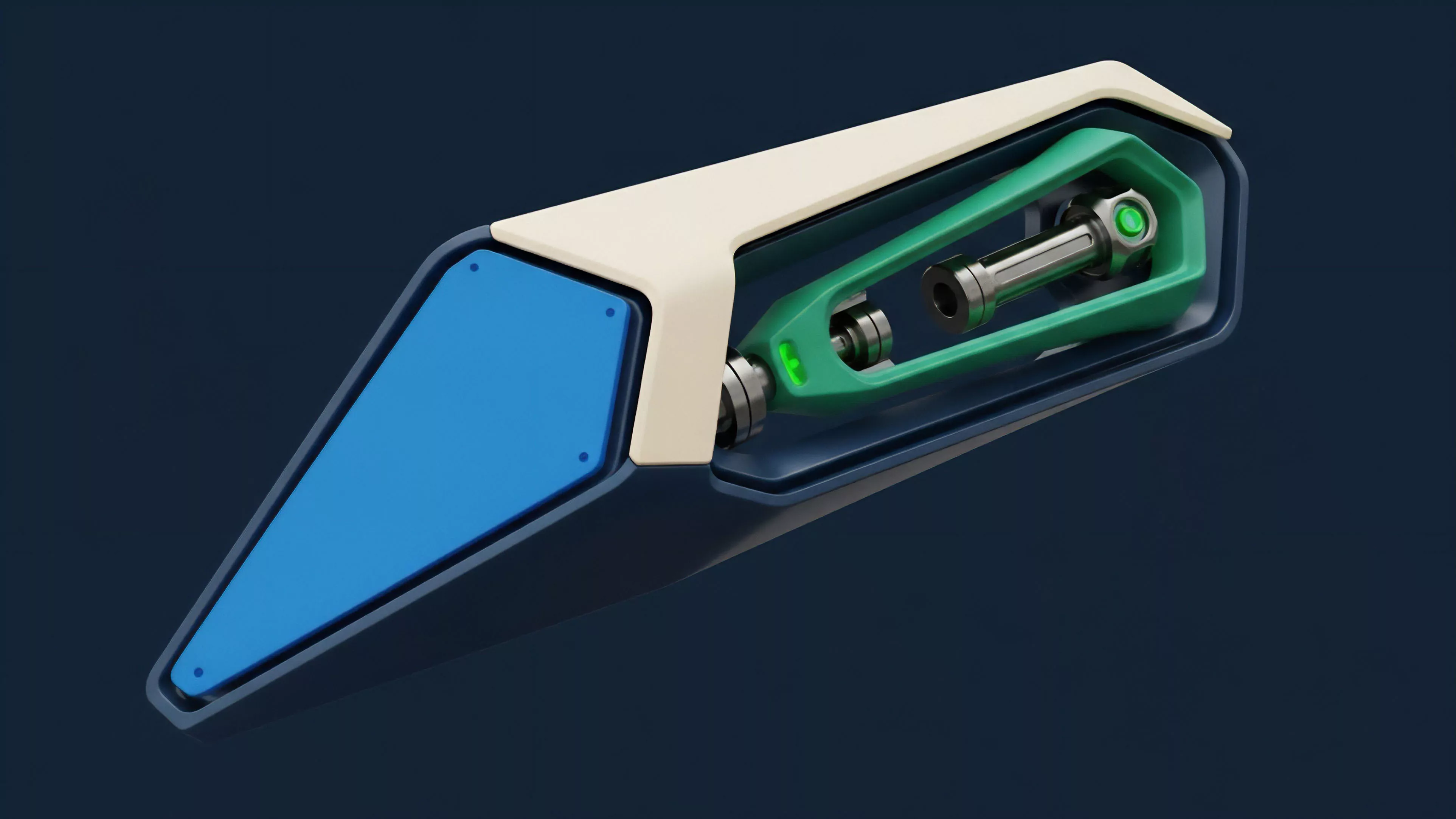 A futuristic mechanical component representing the algorithmic core of a decentralized finance DeFi protocol. The precision engineering symbolizes the high-frequency trading HFT logic required for effective automated market maker AMM operation. This mechanism illustrates the complex calculations involved in collateralization ratios and margin requirements for decentralized perpetual futures and options contracts. The internal structure's design reflects a robust smart contract architecture ensuring transaction finality and efficient risk management within a liquidity pool, vital for protocol solvency and trustless operations.