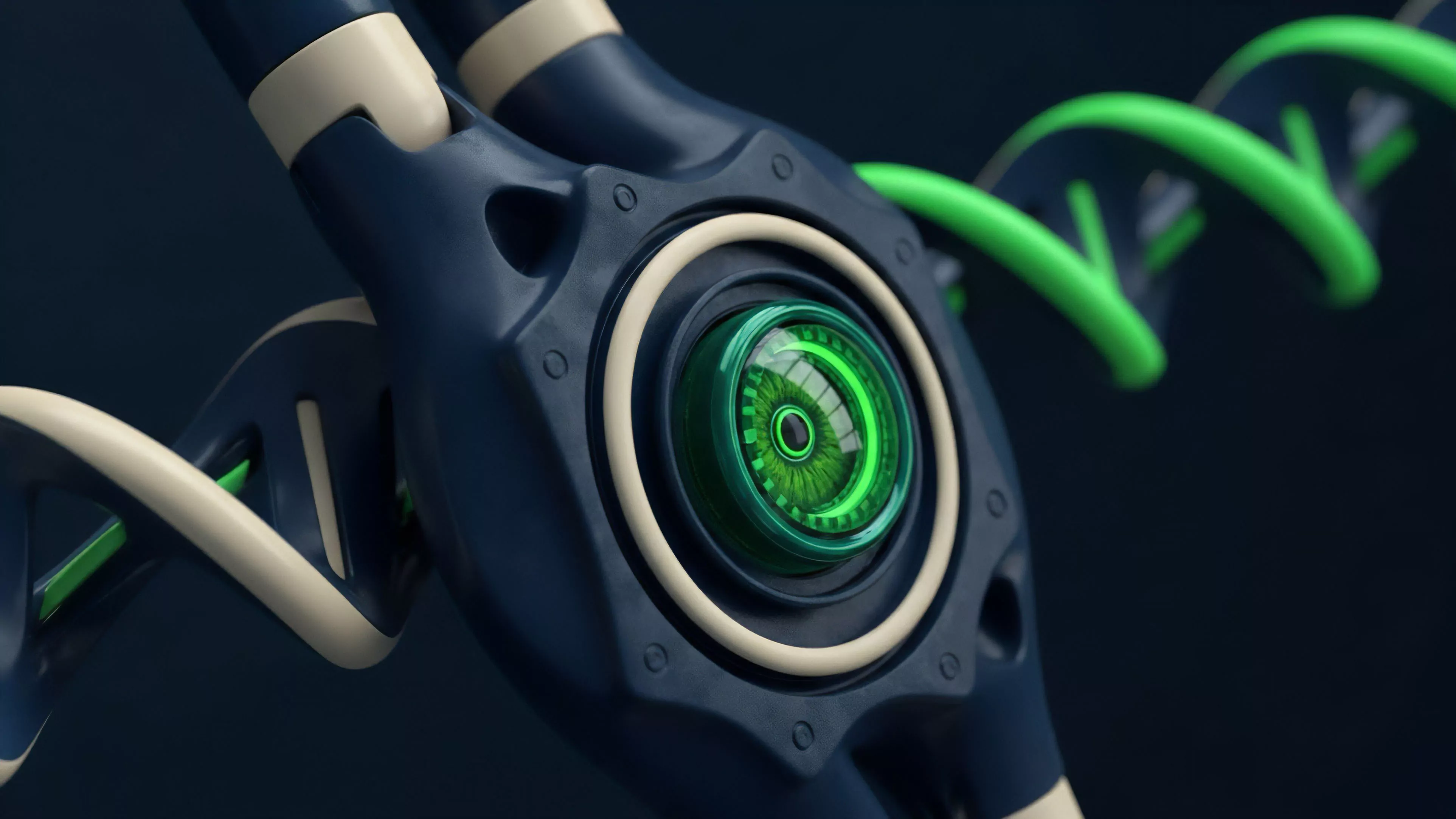 A detailed illustration representing the structural integrity of a decentralized autonomous organization's protocol layer. The futuristic device acts as an oracle data feed, continuously analyzing market dynamics and executing algorithmic trading strategies. This mechanism ensures accurate risk assessment and automated management of synthetic assets within the derivatives market. The double helix symbolizes the underlying smart contract architecture and tokenomics that govern the system's operations.