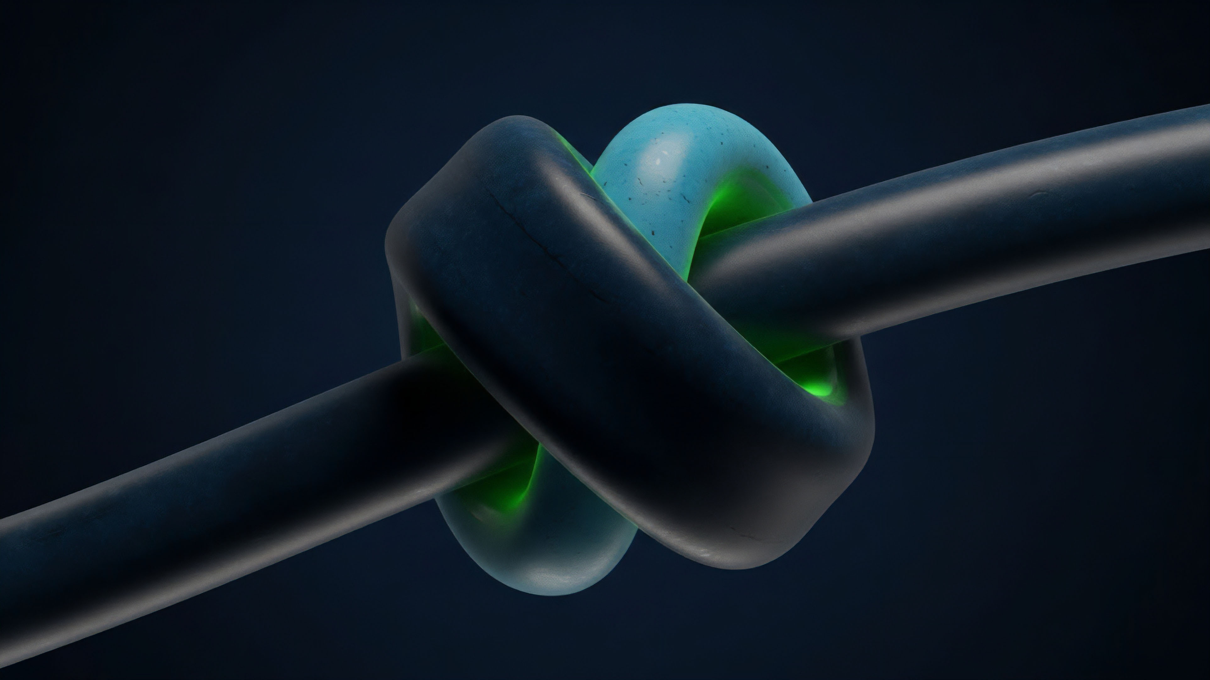 A stylized visual representation of financial engineering, illustrating a complex derivative structure formed by an underlying asset and a smart contract. The dark strand represents the overarching financial obligation, while the glowing blue element signifies the collateralized asset or value locked within a liquidity pool. The knot itself symbolizes the intricate entanglement inherent in risk transfer mechanisms and counterparty risk management within decentralized finance protocols, where price discovery and synthetic asset creation rely on precise smart contract logic.