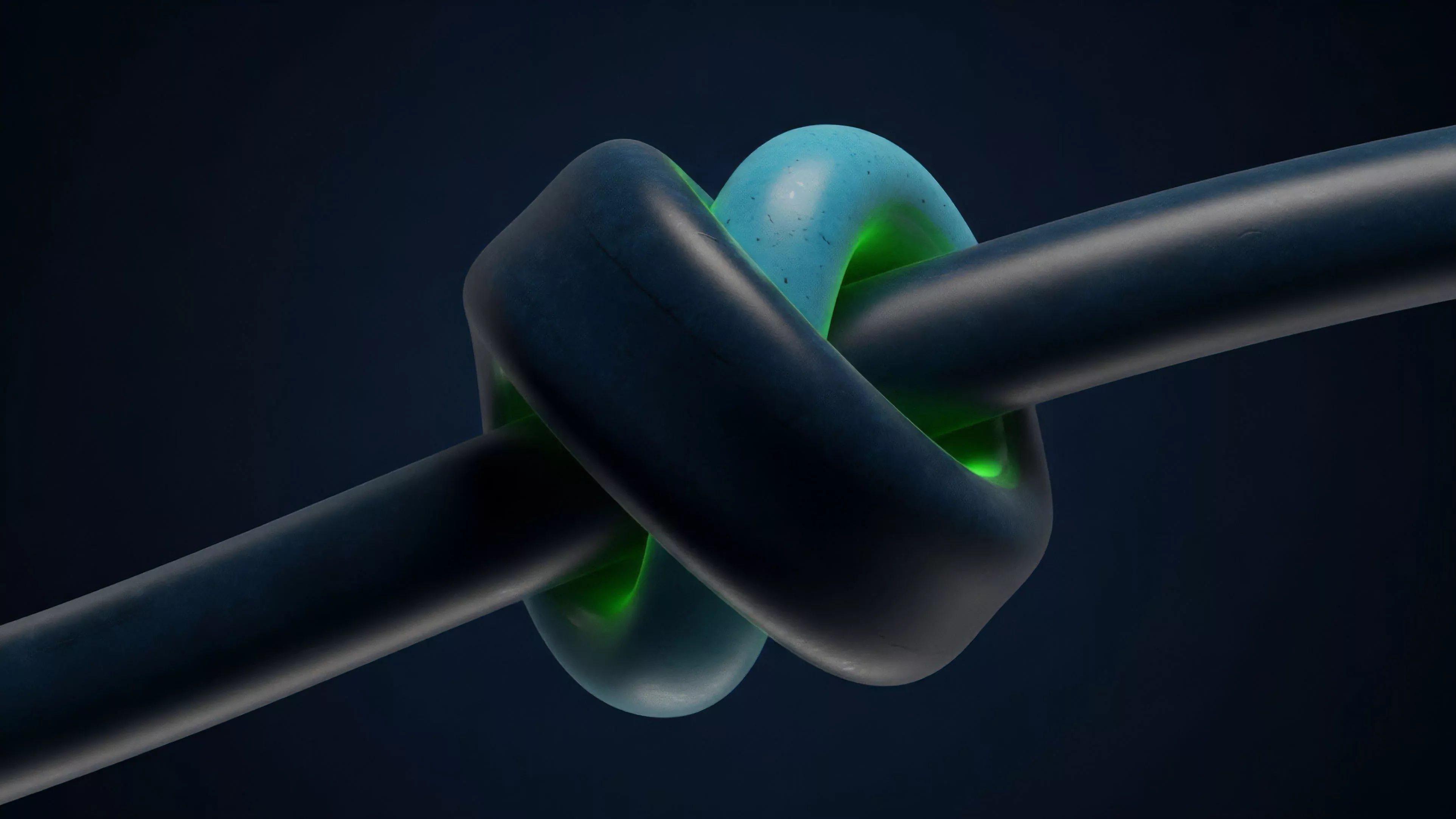 A stylized visual representation of financial engineering, illustrating a complex derivative structure formed by an underlying asset and a smart contract. The dark strand represents the overarching financial obligation, while the glowing blue element signifies the collateralized asset or value locked within a liquidity pool. The knot itself symbolizes the intricate entanglement inherent in risk transfer mechanisms and counterparty risk management within decentralized finance protocols, where price discovery and synthetic asset creation rely on precise smart contract logic.