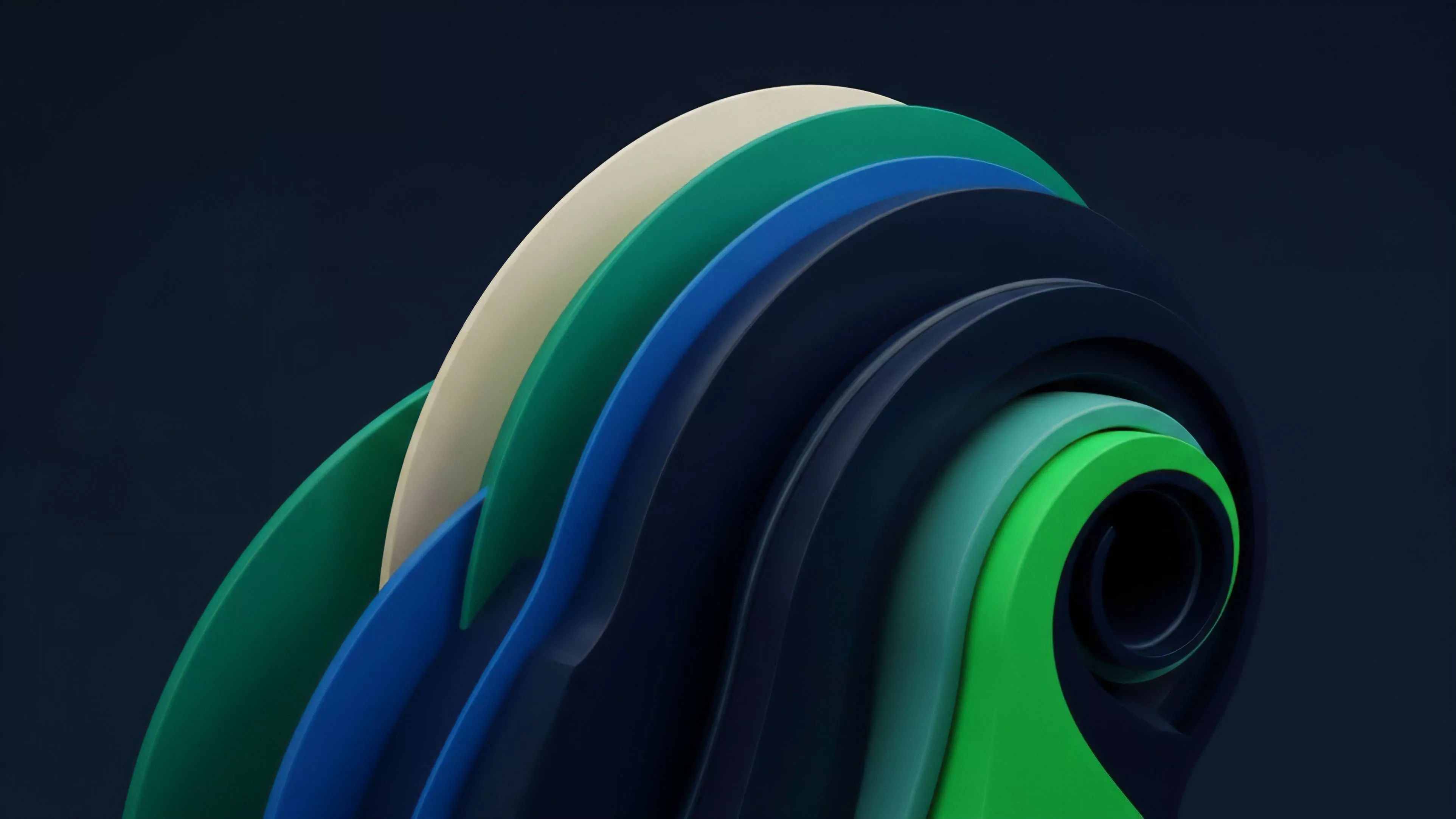 An abstract layered structure featuring fluid, stacked shapes in varying hues, from light cream to deep blue and vivid green, symbolizes the intricate composition of structured finance products. The arrangement visually represents different risk tranches within a collateralized debt obligation or a complex options stack. The color variations signify diverse asset classes and associated risk-adjusted returns, while the dynamic flow illustrates the dynamic pricing mechanisms and cascading liquidations inherent in sophisticated derivatives markets. The structure reflects the interplay of implied volatility and delta hedging strategies in managing complex positions.