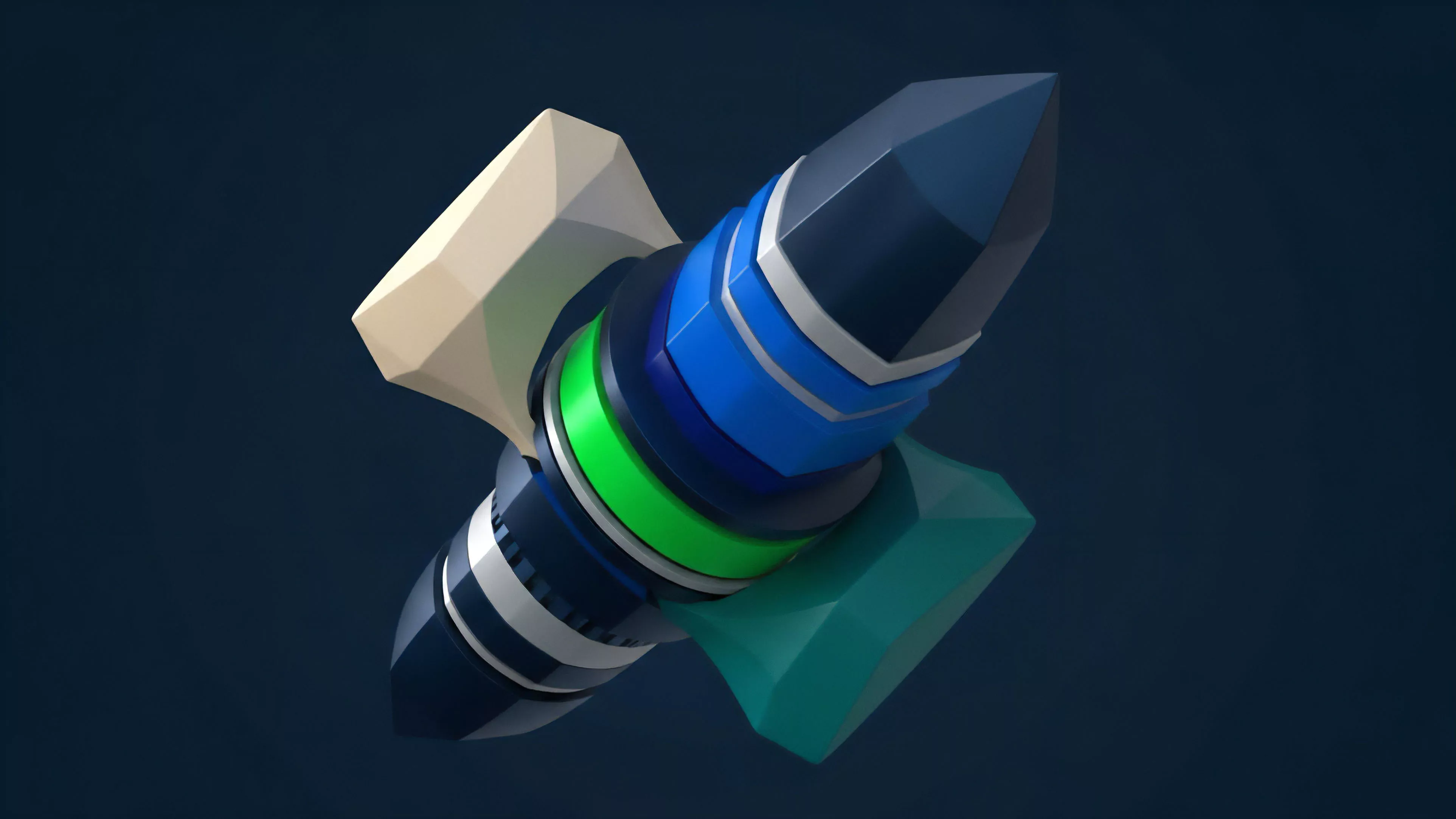 A stylized, multi-component object illustrates the complex dynamics of a decentralized perpetual swap instrument operating within a liquidity pool.