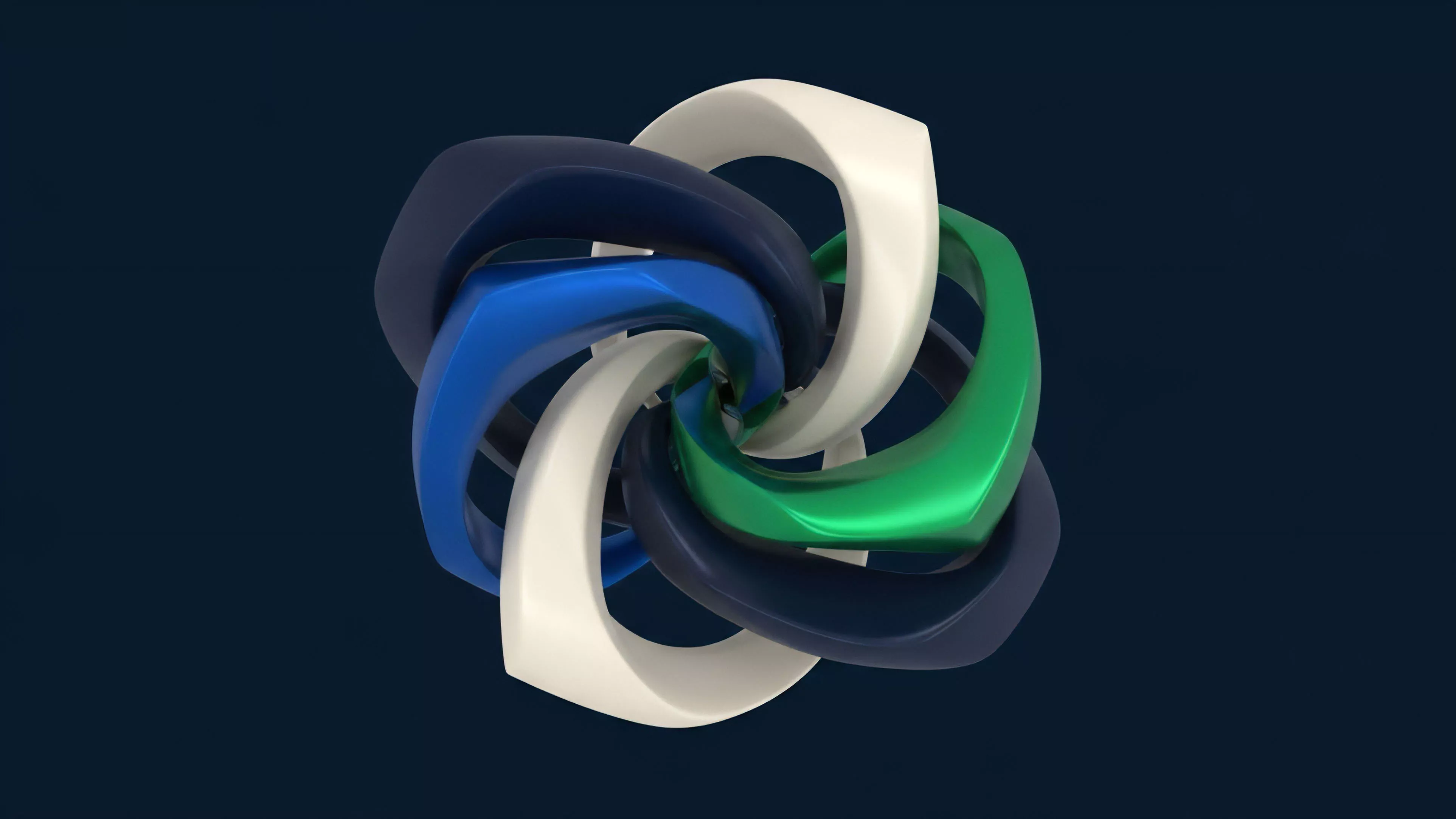 A multi-colored, continuous, twisting structure visually represents the complex interplay within a Decentralized Finance ecosystem.