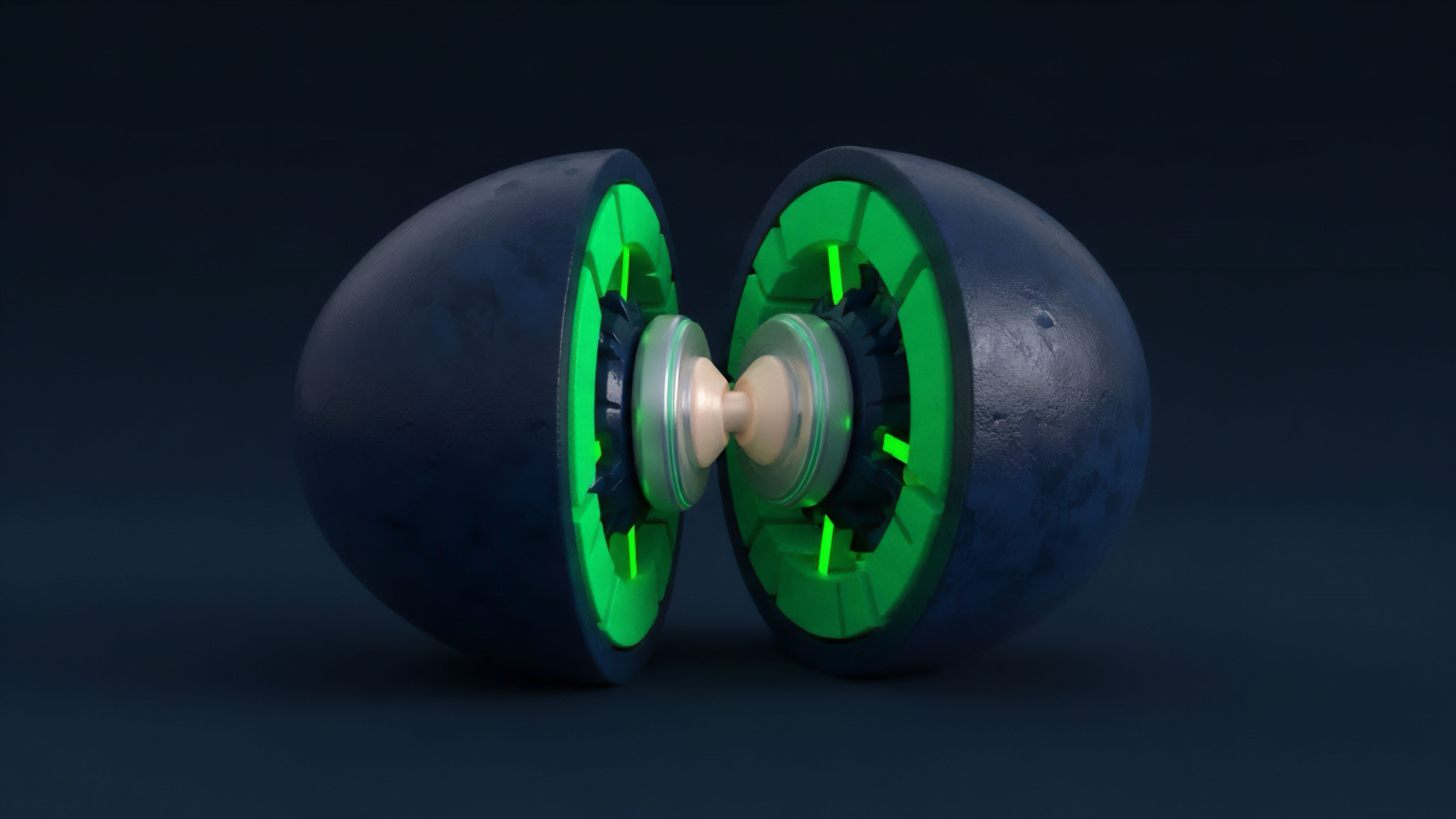 A dissected high-tech spherical mechanism reveals a glowing green interior and a central beige core. This image metaphorically represents the intricate architecture and complex smart contract logic underlying a decentralized autonomous organization's core operations. It illustrates the inner workings of a derivatives protocol, where collateralization and automated execution are essential for managing risk exposure. The visual dissection highlights the transparency needed for auditing tokenomics and verifying a trustless system's integrity, ensuring proper settlement and liquidity provision within the DeFi ecosystem.