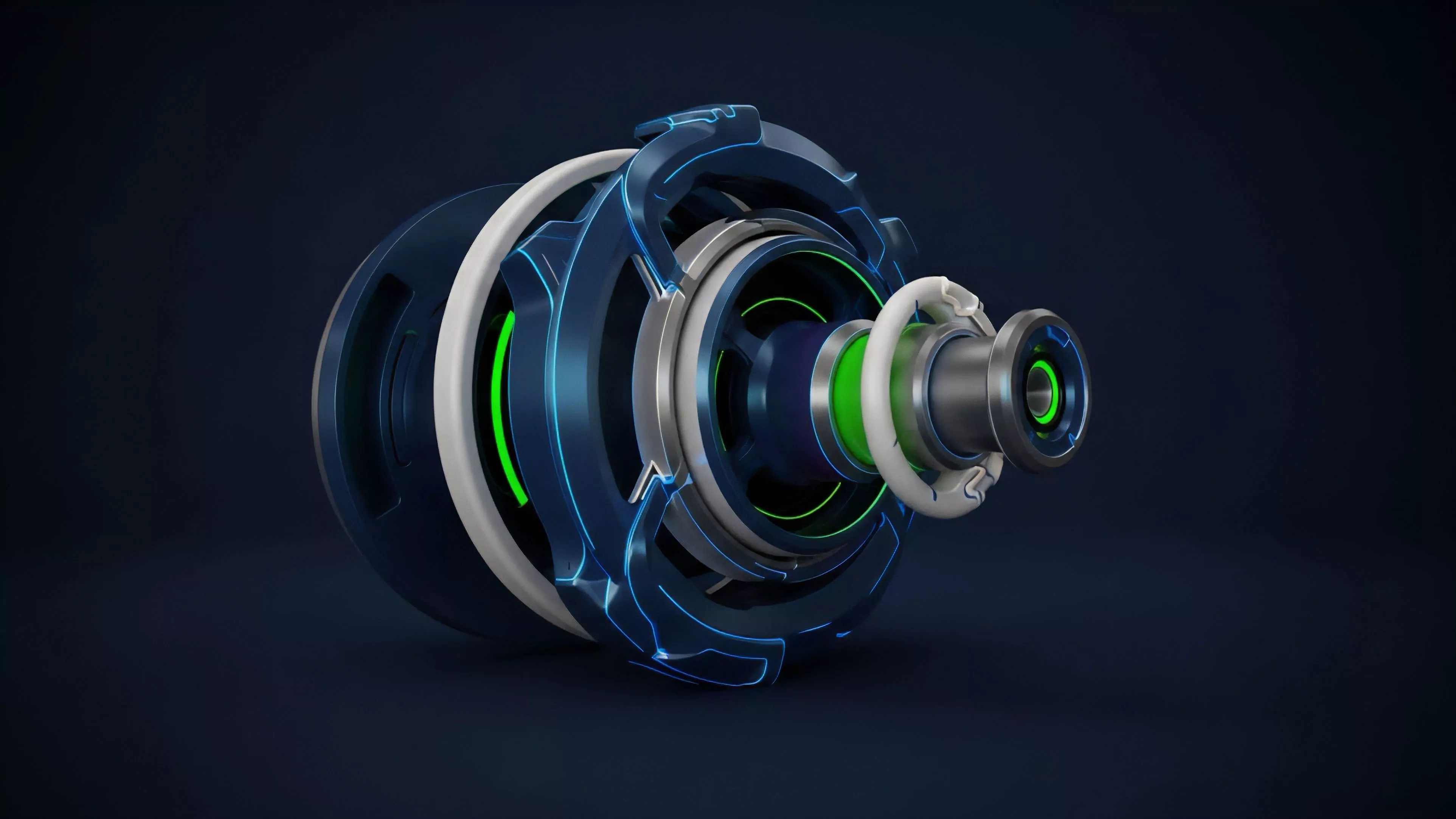 A detailed visualization of a futuristic mechanical core represents a decentralized finance DeFi protocol's architecture. The layered concentric rings symbolize multi-level security protocols and advanced Layer 2 scaling solutions. The internal structure and vibrant green glow represent an Automated Market Maker's AMM real-time liquidity provision and high transaction throughput. The intricate design models the complex interplay between collateralized debt positions and smart contract logic, illustrating how oracle network data feeds facilitate efficient perpetual futures trading and robust tokenomics within a secure framework.
