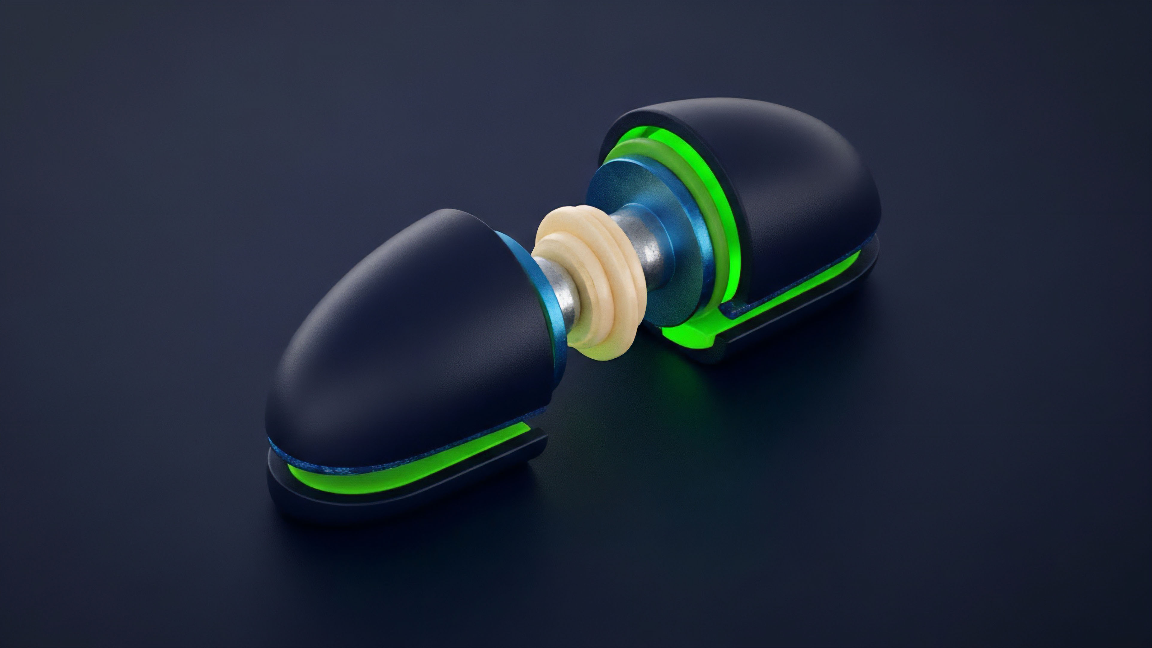 A high-tech component split apart reveals an internal structure with a fluted core and green glowing elements. This represents a visualization of smart contract execution within a decentralized perpetual swaps protocol. The internal mechanism symbolizes the underlying collateralization or oracle feed data that links the two parts of a synthetic asset. The structure illustrates the mechanism for liquidity provisioning in an automated market maker AMM environment, highlighting the necessary collateralization for risk-adjusted returns in derivative trading and maintaining settlement finality.