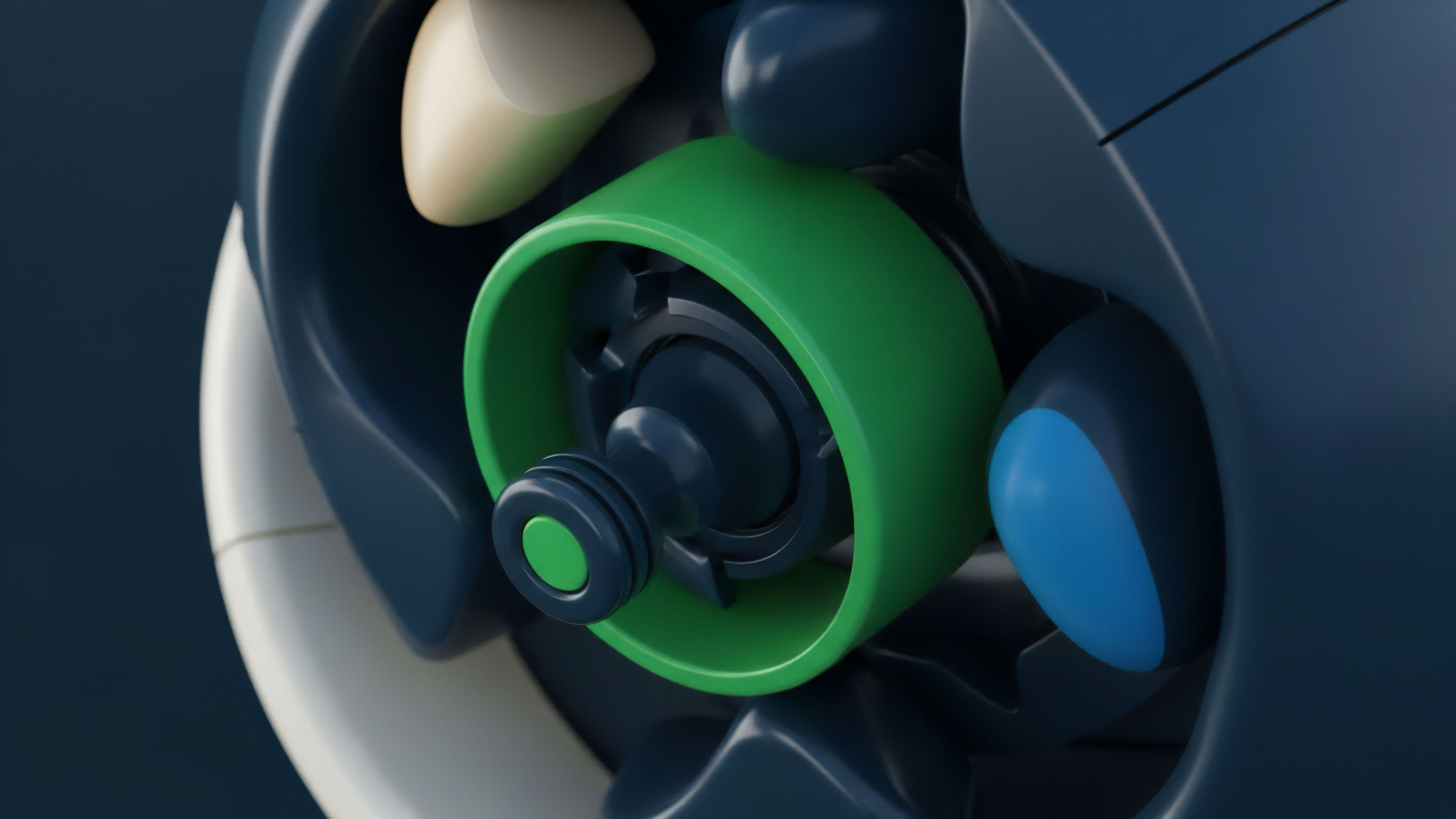 A detailed view of an intricate mechanism represents the architecture of a decentralized derivatives protocol. The central green component symbolizes the core Automated Market Maker AMM generating yield from liquidity provision and facilitating options trading. Dark blue elements represent smart contract logic for risk parameterization and collateral management, while the light blue section indicates a liquidity pool. The structure visualizes the sophisticated interplay of collateralization ratios, synthetic asset creation, and automated settlement processes within a robust DeFi ecosystem.