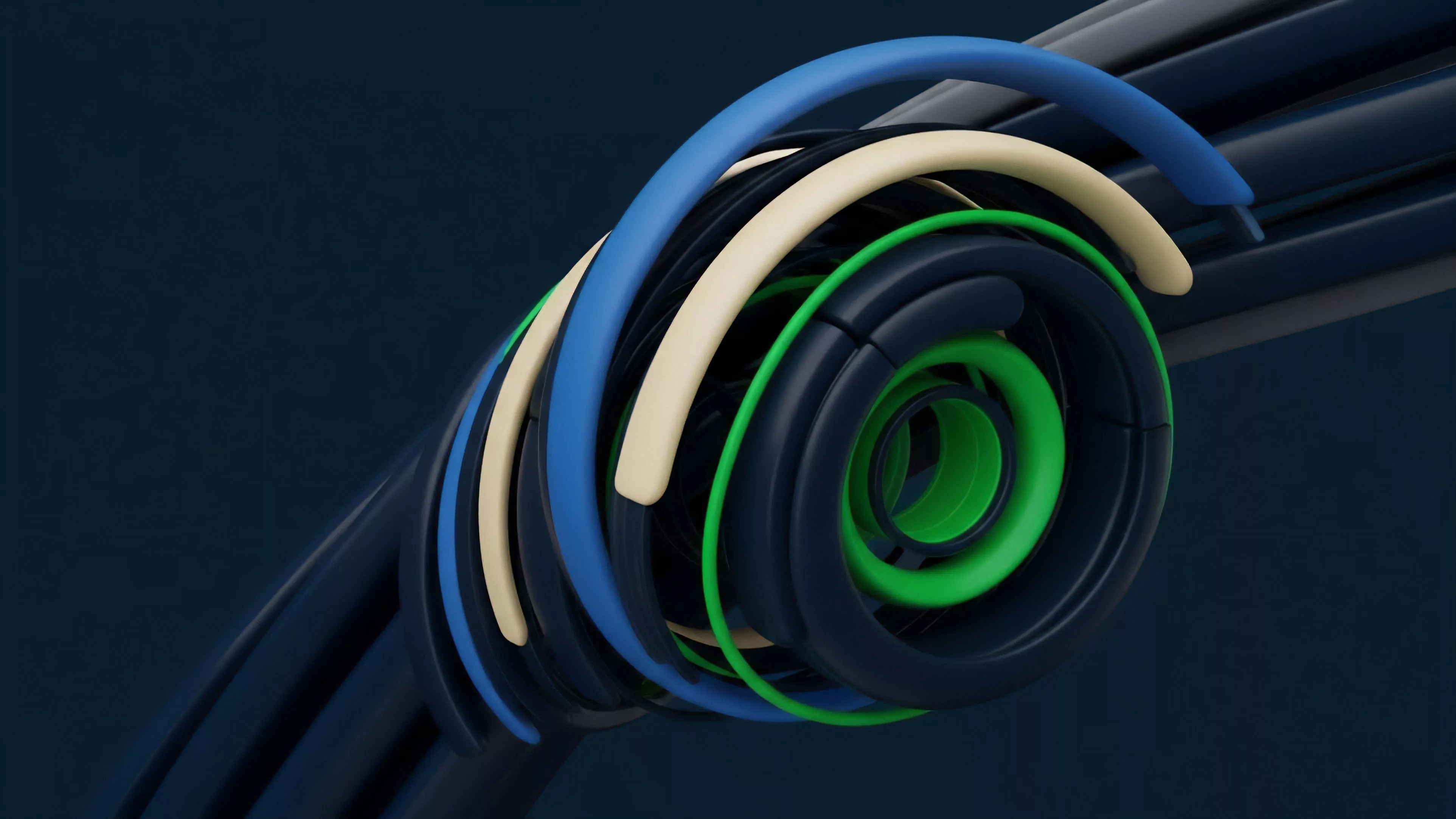 An abstract visualization depicts a layered financial ecosystem where multiple structured elements converge and spiral.