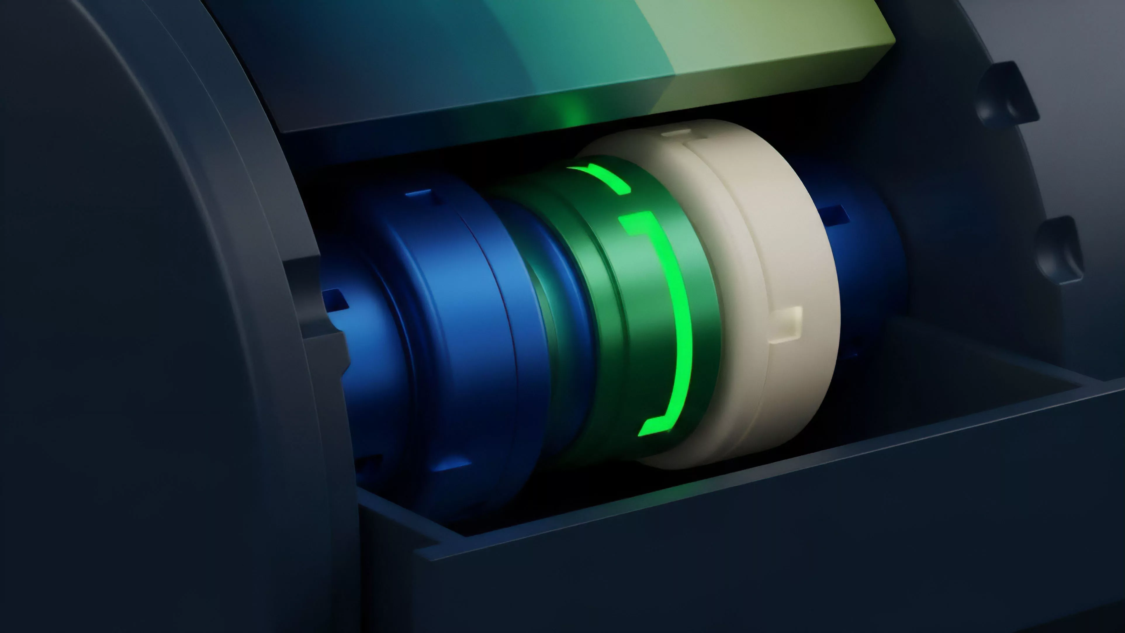 A high-precision modular mechanism represents a core DeFi protocol component, actively processing real-time data flow.