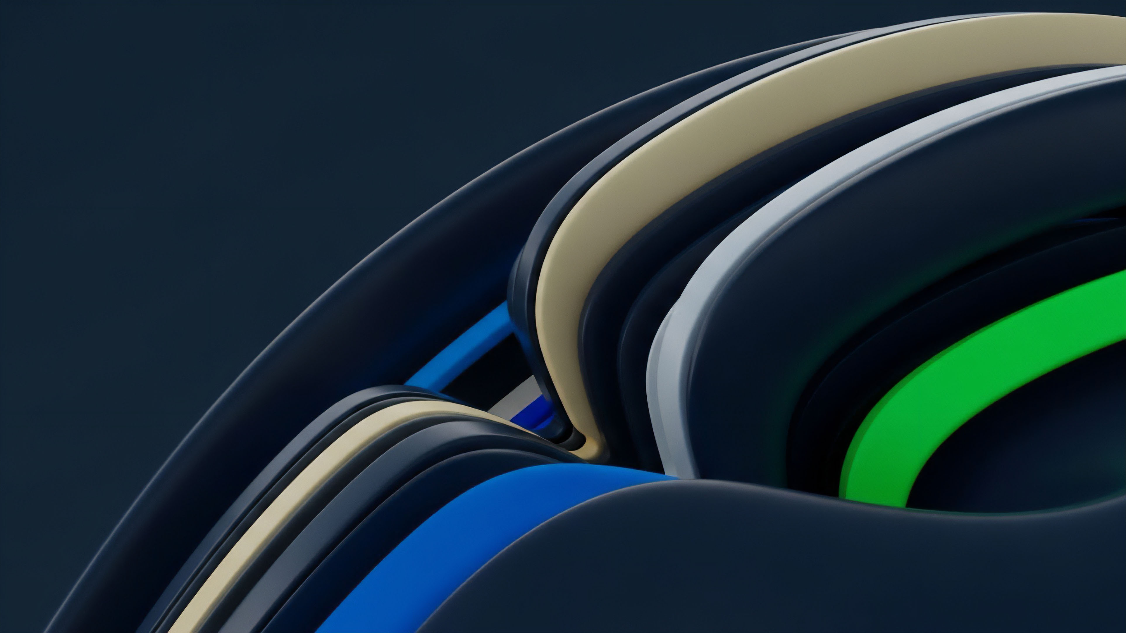 A layered abstract visualization depicting complex financial architecture within decentralized finance ecosystems. Intertwined bands represent multiple Layer 2 scaling solutions and cross-chain interoperability mechanisms facilitating liquidity transfer between various derivative protocols. The different colored layers symbolize diverse asset classes, smart contract functionalities, and structured finance tranches. This composition visually describes the dynamic interplay of collateral management systems and volatility dynamics across different settlement layers in a sophisticated financial framework.