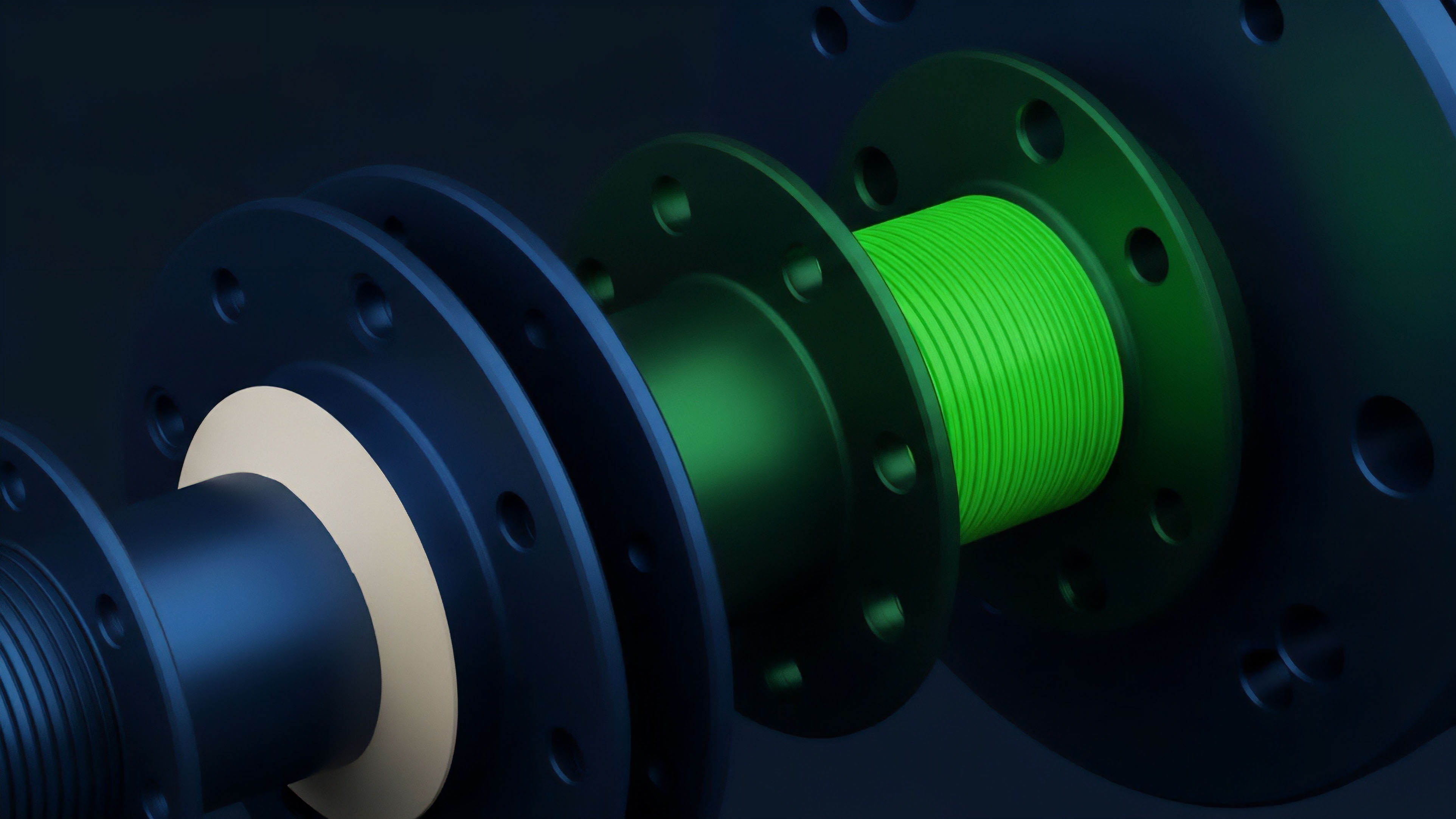 This abstracted mechanical assembly symbolizes the core infrastructure of a decentralized options protocol. The bright green central component represents the dynamic nature of implied volatility Vega risk, fluctuating between two larger, stable components which represent the collateralized positions CDP. The beige buffer acts as a risk management layer or liquidity provision mechanism, essential for mitigating counterparty risk. This arrangement models a financial derivative, where the structure's flexibility allows for dynamic price discovery and efficient arbitrage within a sophisticated tokenized structured product.