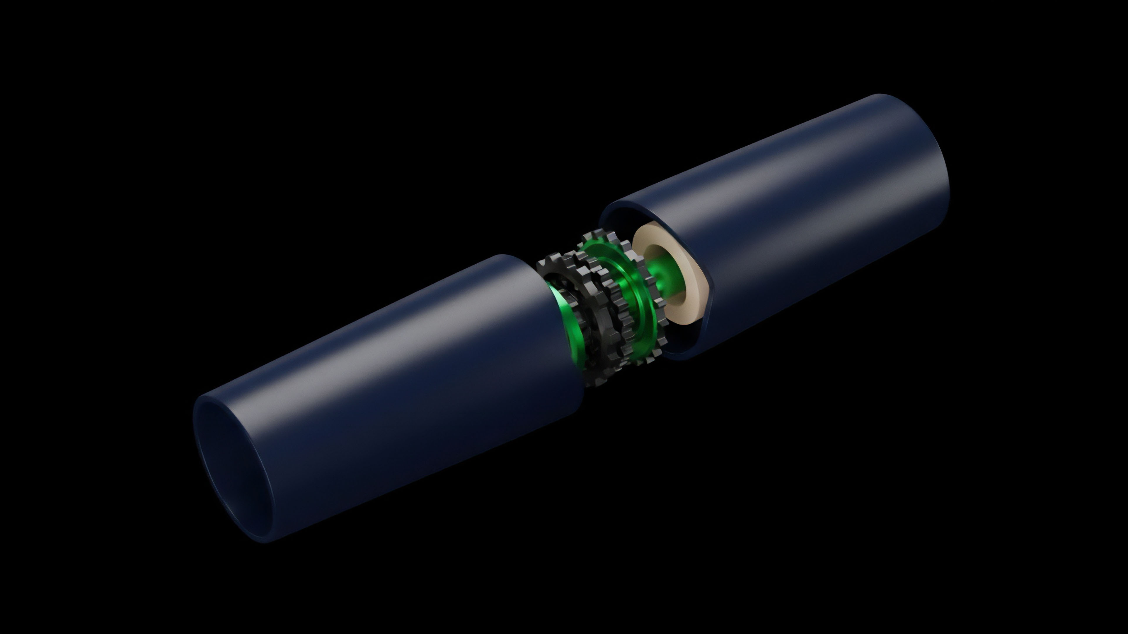 A cutaway view of a complex mechanical mechanism featuring dark blue casings and exposed internal components with gears and a central shaft. This image conceptually represents the intricate internal logic of a decentralized finance DeFi derivatives protocol, illustrating how algorithmic collateralization and margin requirements are managed. The mechanism symbolizes the smart contract execution process, where parameters like funding rates and impermanent loss mitigation are calculated automatically. The interconnected gears visualize the seamless risk transfer and settlement logic between liquidity providers and traders in a perpetual futures market.