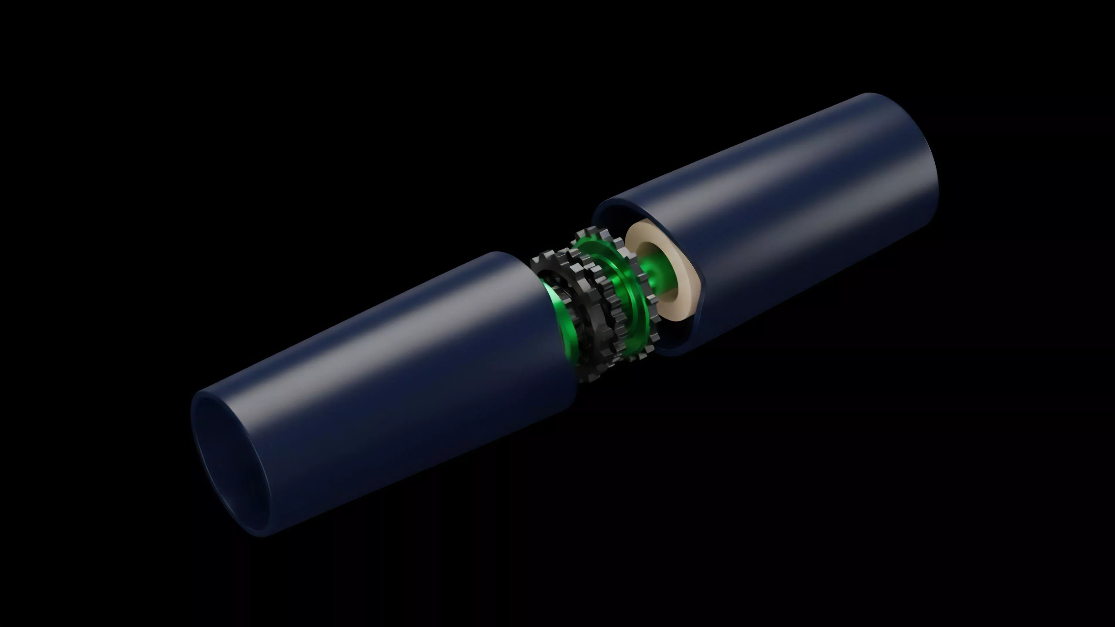 A cutaway view of a complex mechanical mechanism featuring dark blue casings and exposed internal components with gears and a central shaft. This image conceptually represents the intricate internal logic of a decentralized finance DeFi derivatives protocol, illustrating how algorithmic collateralization and margin requirements are managed. The mechanism symbolizes the smart contract execution process, where parameters like funding rates and impermanent loss mitigation are calculated automatically. The interconnected gears visualize the seamless risk transfer and settlement logic between liquidity providers and traders in a perpetual futures market.