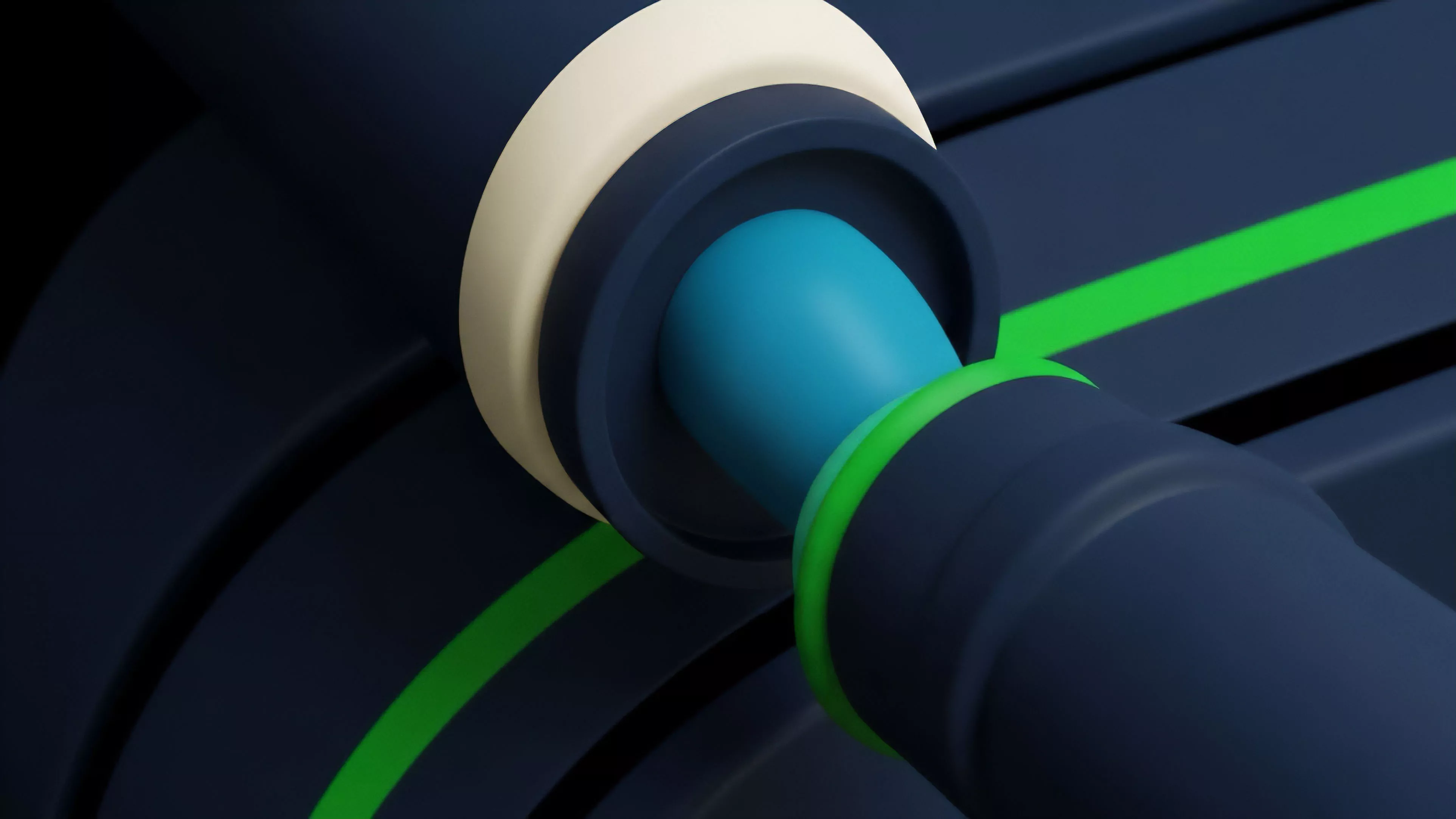 An abstract visualization depicts a seamless high-speed data flow within a complex financial network, symbolizing decentralized finance DeFi infrastructure. The interconnected components illustrate the dynamic interaction between smart contracts and cross-chain messaging protocols essential for Layer 2 scaling solutions. The bright green pathway represents real-time execution and liquidity provision for structured products and financial derivatives. This system facilitates efficient collateral management and automated market maker operations, optimizing the RFQ request for quote process in options trading, crucial for maintaining market stability and providing robust margin trading capabilities.