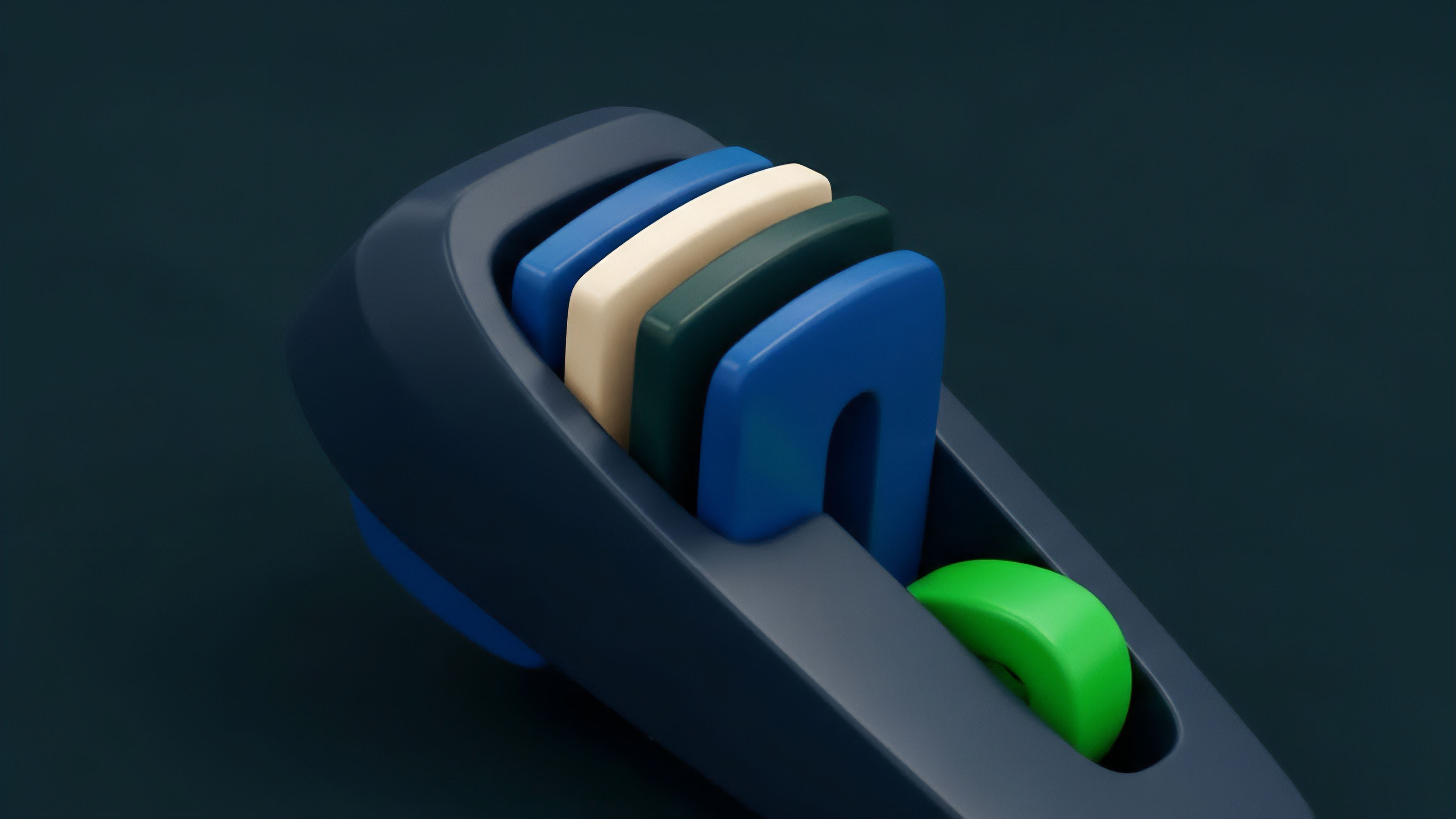 A multi-layered structure metaphorically represents the complex architecture of decentralized finance DeFi structured products. The stacked U-shapes signify distinct risk tranches, similar to collateralized debt obligations CDOs or tiered liquidity pools. Each layer symbolizes different risk exposure and associated yield-bearing assets. The overall mechanism illustrates an automated market maker AMM protocol's smart contract logic for managing capital allocation, performing algorithmic execution, and providing risk assessment for investors navigating volatility. This framework visually captures how liquidity provision operates within a sophisticated, multi-asset environment.