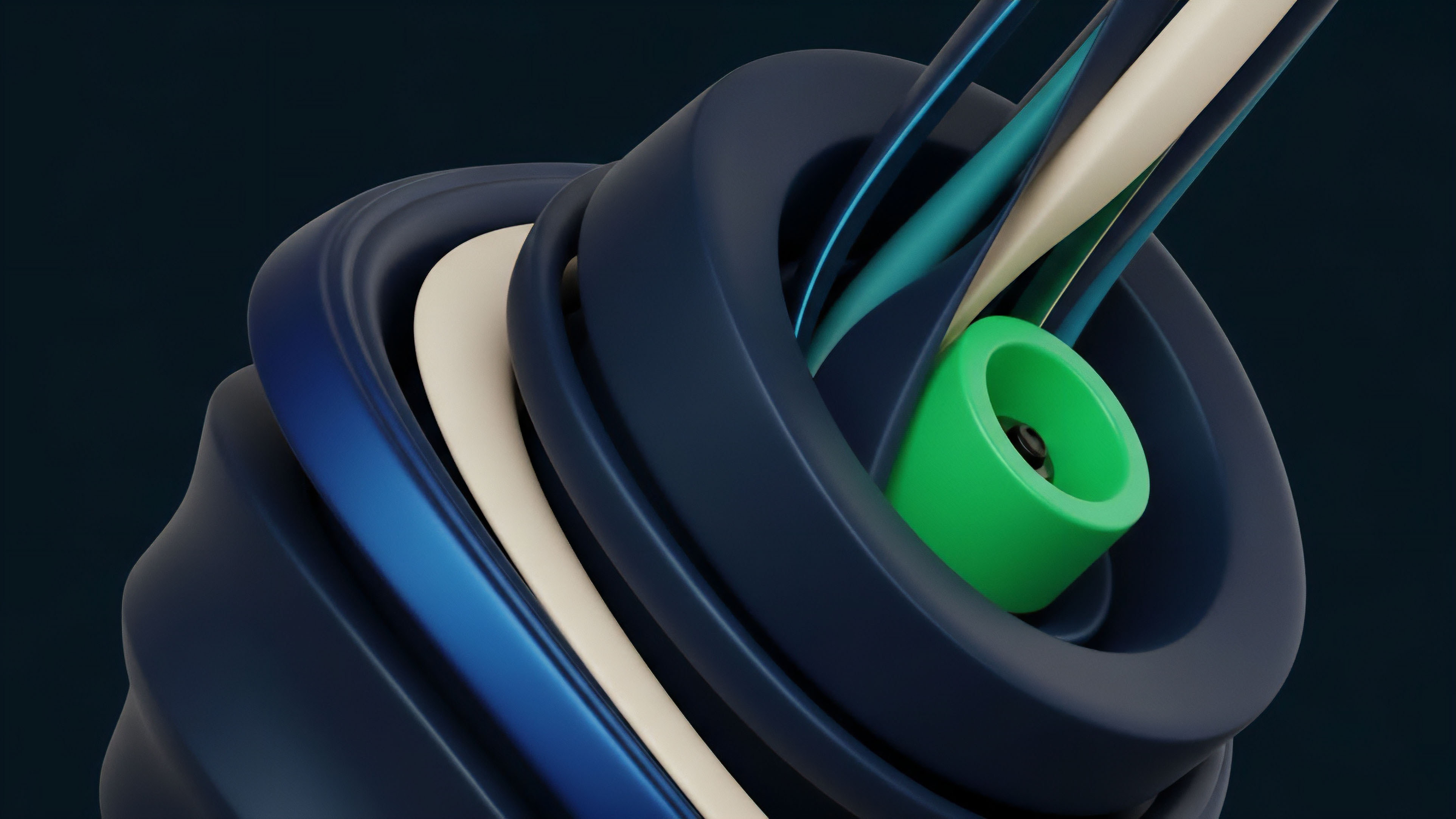 Intricate layers visualize a decentralized finance architecture, representing the composability of smart contracts and interconnected protocols. The complex intertwining strands illustrate risk stratification across liquidity pools and market microstructure. The central green component signifies the core collateralization mechanism. The entire form symbolizes the complexity of financial derivatives, risk hedging strategies, and potential cascading liquidations within margin trading environments.