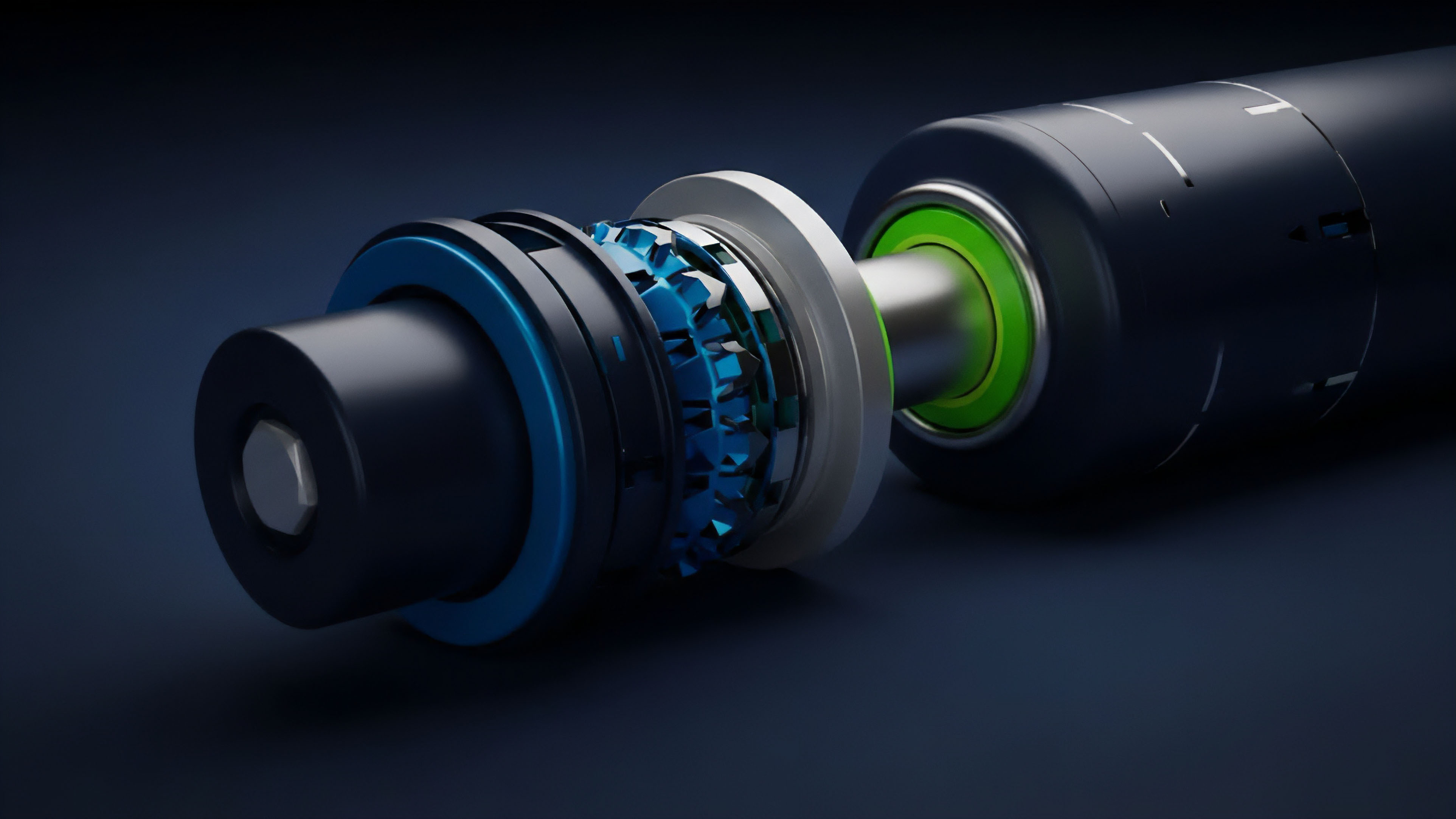 A high-tech precision mechanism featuring interlocking blue components and a central green-glowing core illustrates the intricate architecture of a decentralized finance protocol. This visual metaphor represents a complex structured product, where the central core symbolizes the underlying asset or liquidity pool. The surrounding mechanism visualizes the automated market maker's algorithmic logic, managing risk parameters like slippage and volatility to execute options trading strategies via smart contract functionality.