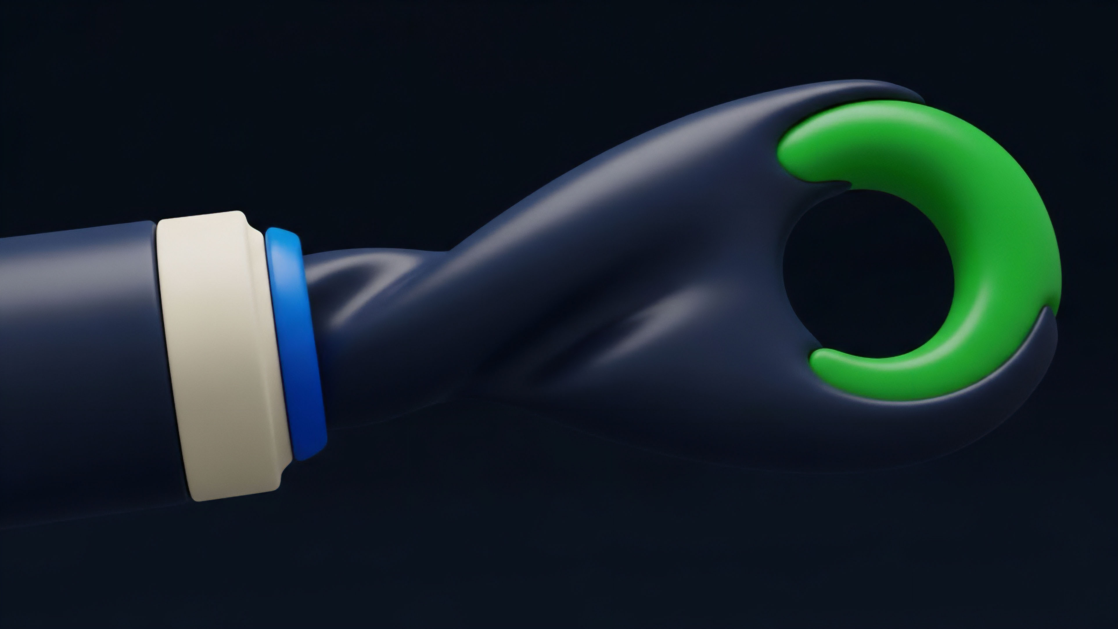 A stylized dark-hued arm and hand grasp a luminous green ring, symbolizing a sophisticated derivatives protocol controlling a collateralized financial instrument, such as a perpetual swap or options contract. The secure grasp represents effective risk management, preventing slippage and ensuring reliable trade execution within a decentralized exchange environment. The green ring signifies a yield-bearing asset or specific tokenomics, potentially representing a liquidity pool position or a short-selling hedge. The structure reflects an efficient market structure where capital allocation and counterparty risk are carefully managed.