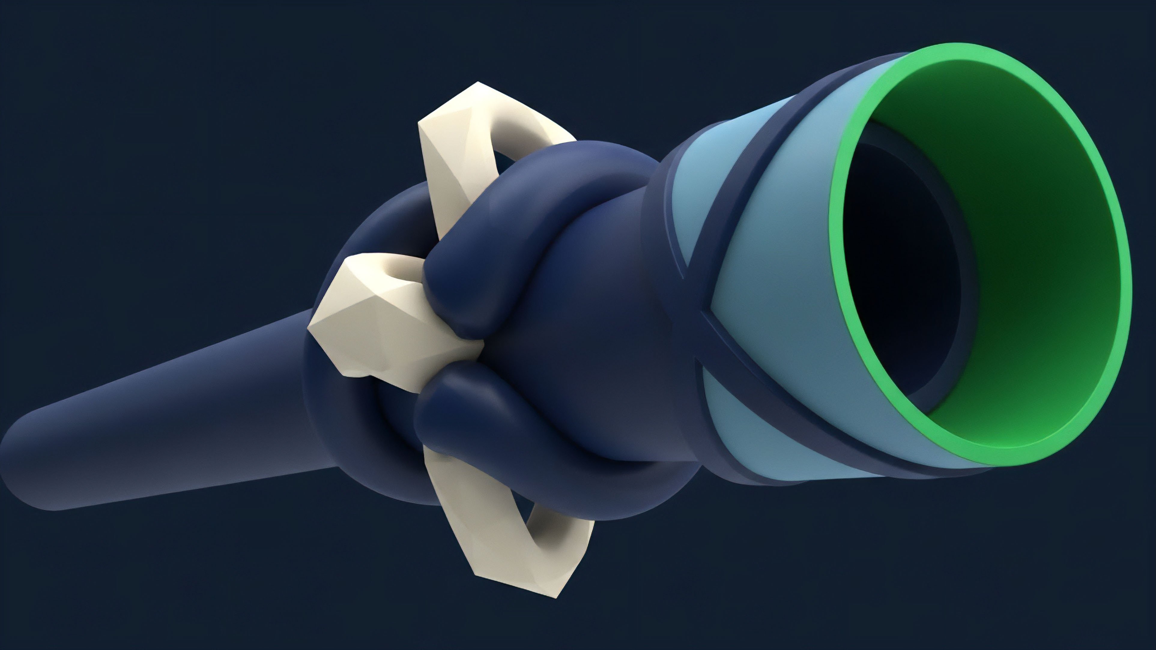 This stylized architecture represents a sophisticated decentralized finance DeFi structured product. The interlocking components signify the smart contract execution and collateralization protocols. The design visualizes the process of token wrapping and liquidity provision essential for creating synthetic assets. The off-white elements act as anchors for the staking mechanism, while the layered structure symbolizes the interoperability layers and risk management framework governing a decentralized autonomous organization DAO. This abstract visualization highlights the complexity of modern financial derivatives in a digital ecosystem.