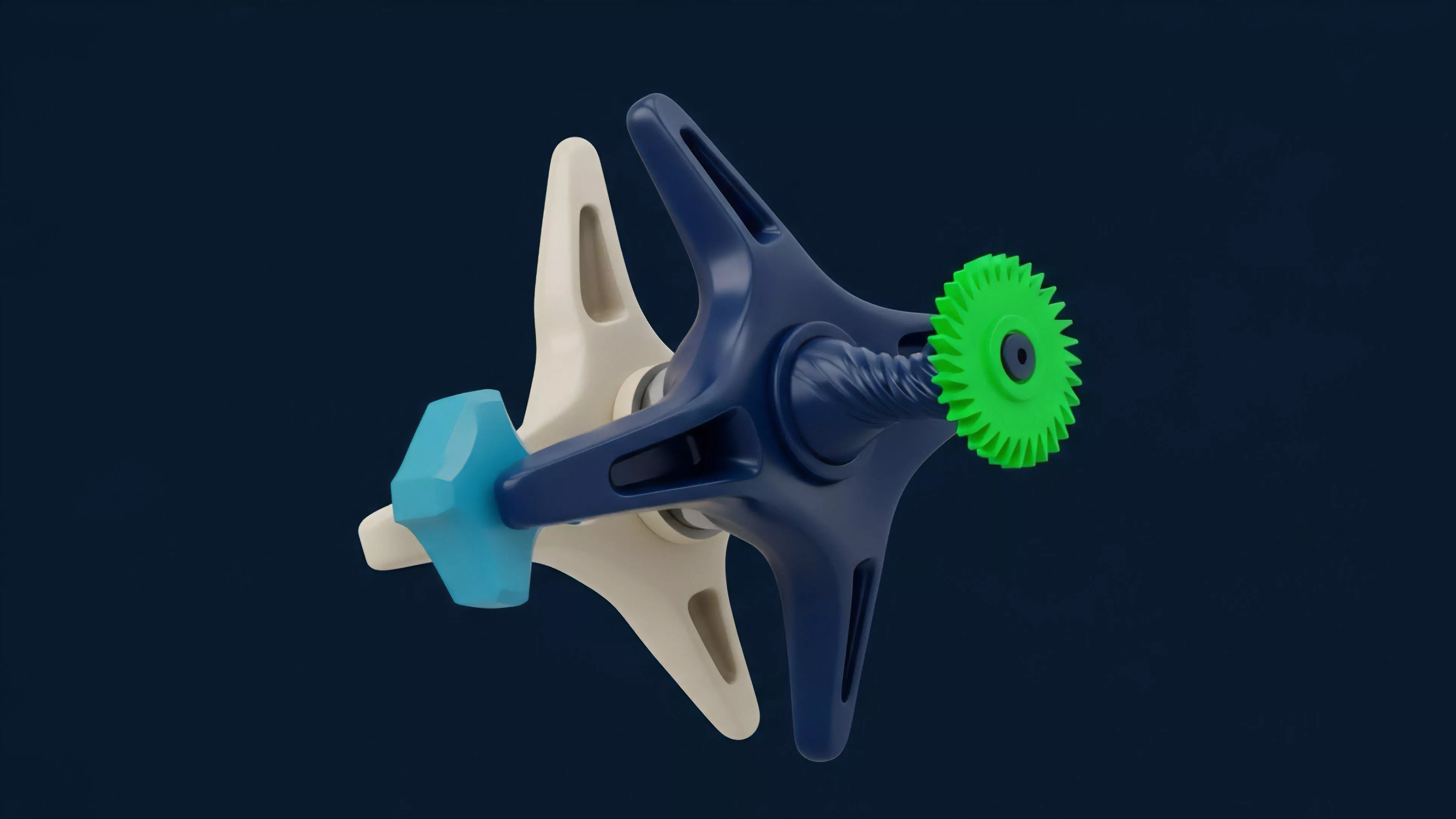 A detailed mechanical model illustrating complex financial derivatives. The interlocking blue and cream-colored components represent different legs of a structured product or options strategy, with a light blue element signifying the initial options premium. The bright green gear system symbolizes amplified returns or leverage derived from the underlying asset. This mechanism visualizes the complex dynamics of volatility and counterparty risk in algorithmic trading environments, representing a smart contract executing a multi-leg options strategy. The intricate design highlights the correlation between various market factors.