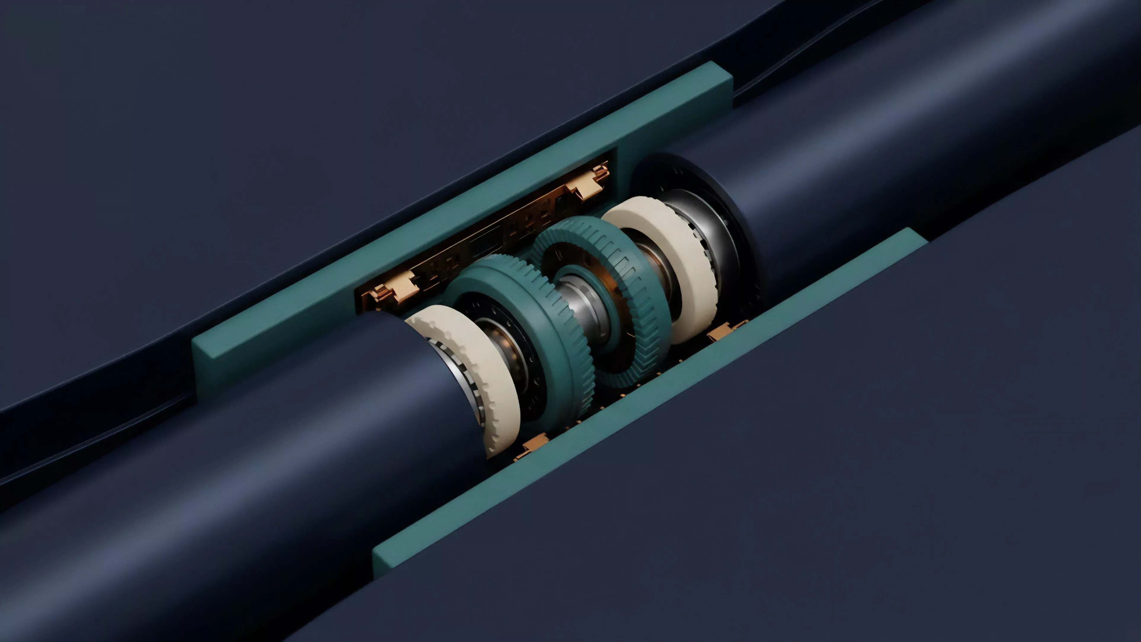 A cutaway illustration reveals the inner workings of a precision-engineered mechanism, featuring interlocking green and cream-colored gears within a dark blue housing. This visual metaphor illustrates the complex architecture of a decentralized options protocol, where smart contract logic dictates automated settlement processes. The interdependent components represent the intricate relationship between collateralized debt positions CDPs and risk exposure, mirroring a sophisticated derivatives clearing mechanism. The system’s precision underscores the importance of algorithmic execution in modern finance.