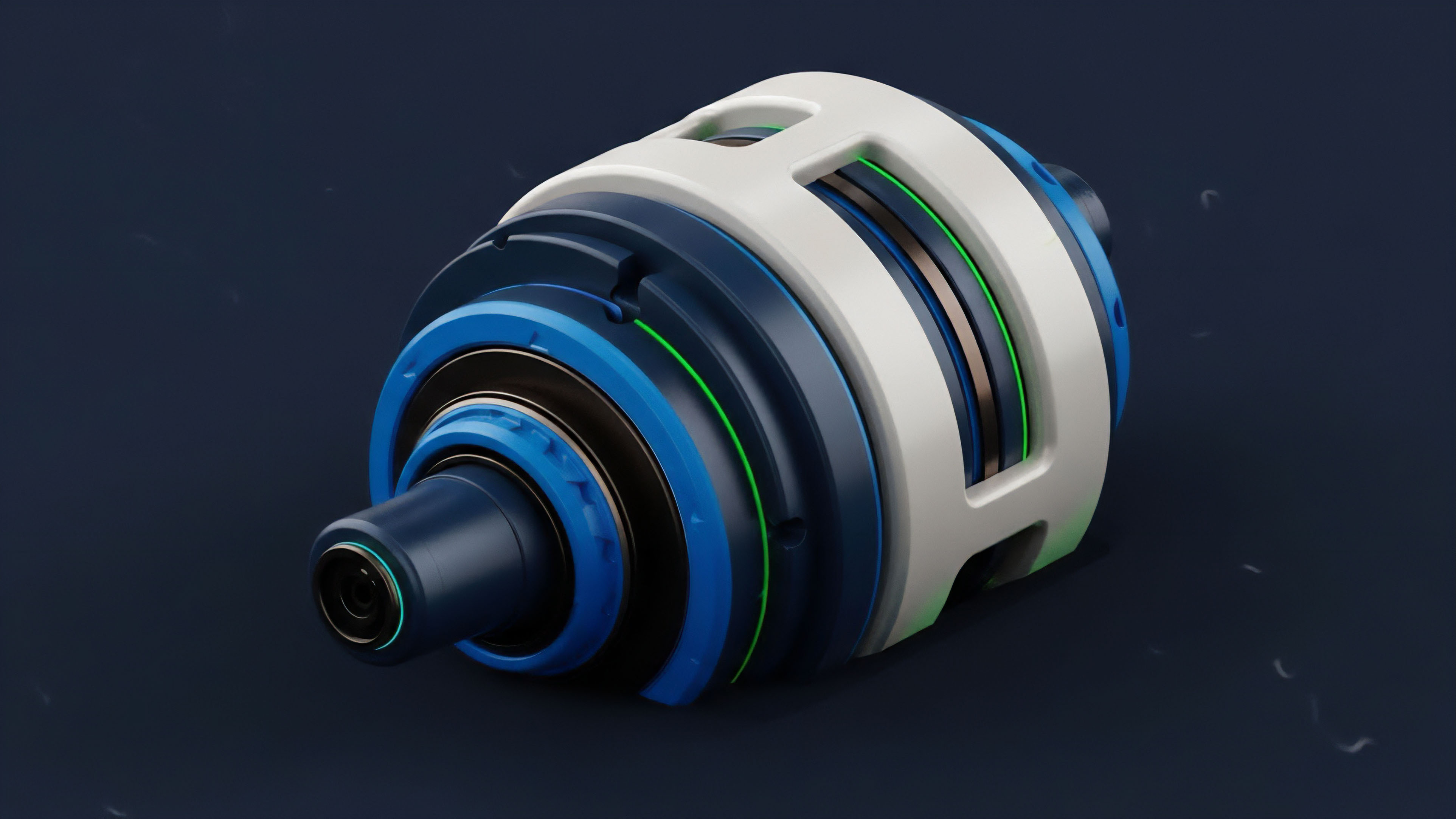 A visual representation of a high-frequency trading algorithm's core, illustrating the intricate mechanics of a decentralized finance DeFi derivatives platform. The layered design reflects a structured product issuance, with internal components symbolizing automated market maker AMM liquidity pools and smart contract execution logic. Green glowing accents signify real-time oracle data feeds, while the overall structure represents a risk management engine for options Greeks and perpetual futures. This abstract model captures how a platform processes collateralization and dynamic margin adjustments for complex financial derivatives.